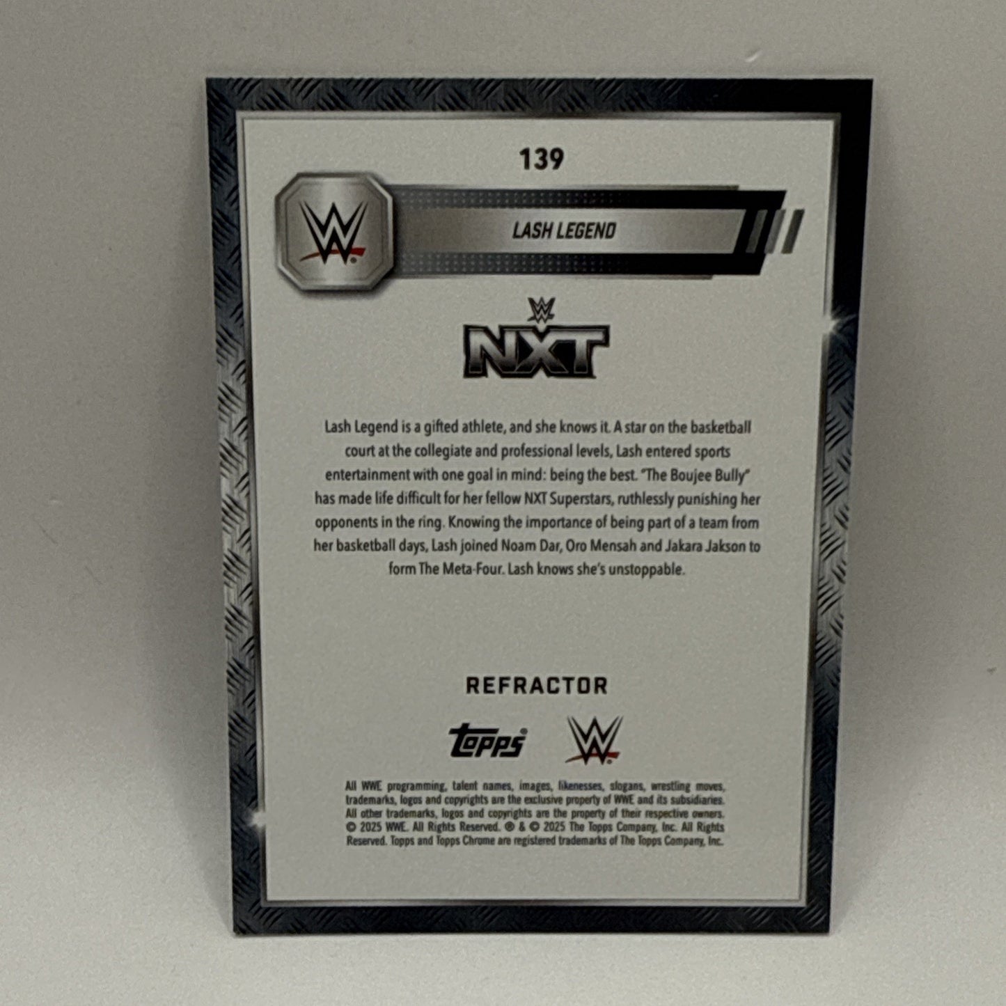 2025 TOPPS CHROME WWE LASH LEGEND SILVER REFRACTOR #139