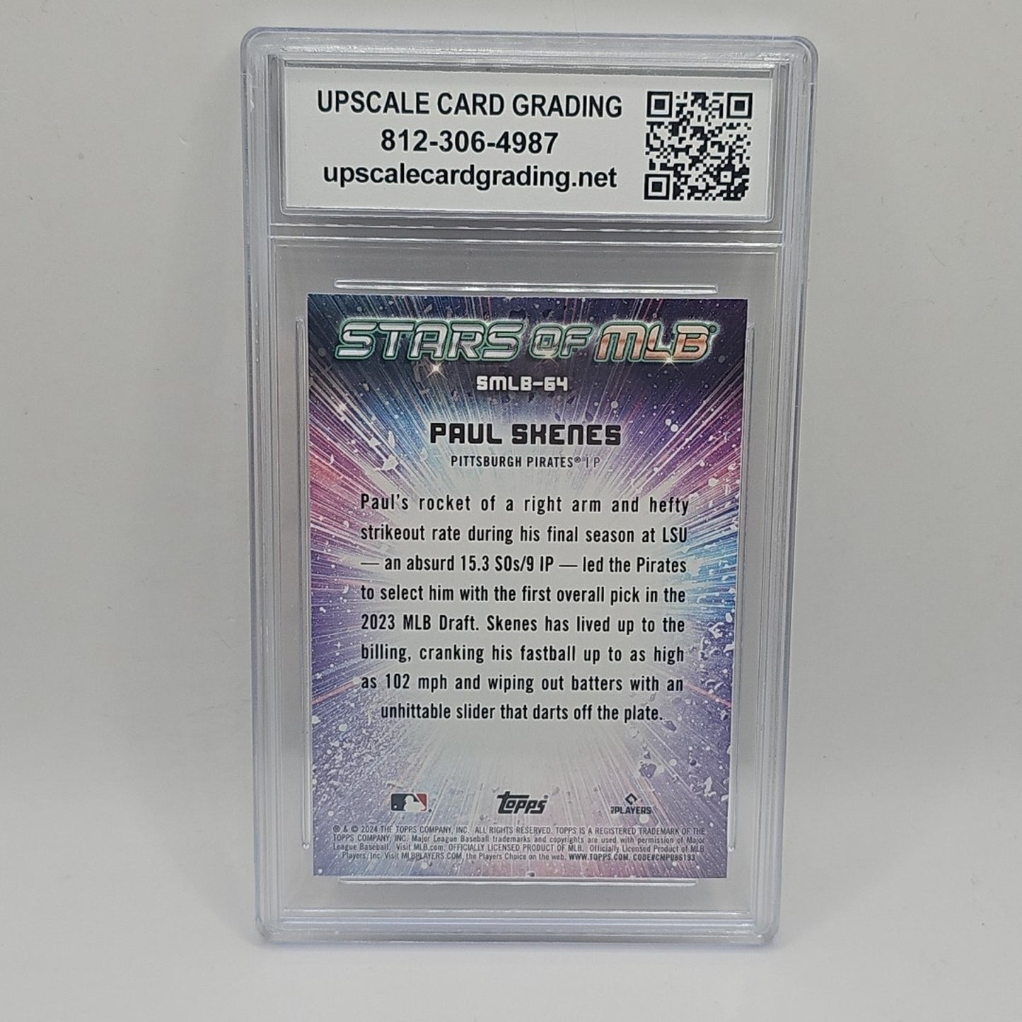 Paul Skenes 2024 Topps Stars Of MLB #SMLB-64 Pittsburgh Pirates RC Graded 10