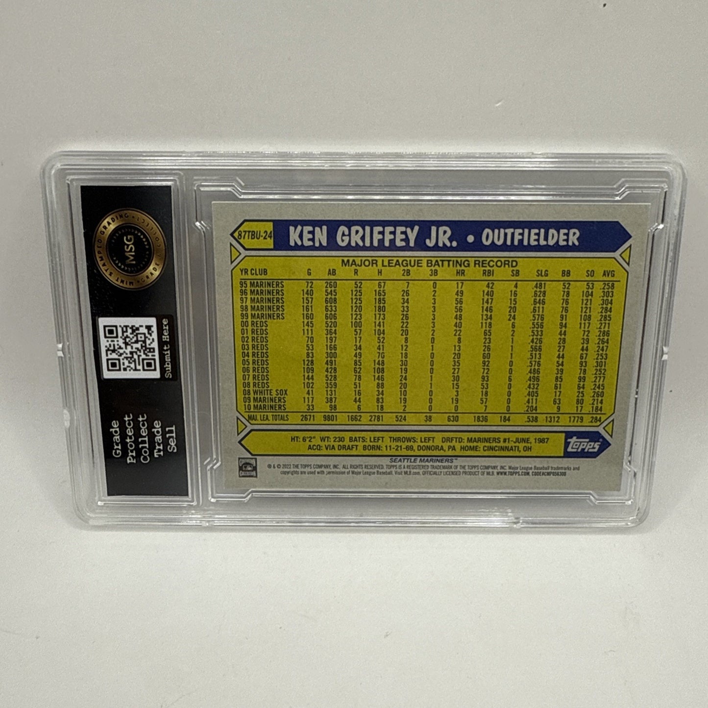 2022 Topps Update '87 Topps Blue #87TBU24 Ken Griffey Jr. Graded 9 MLB