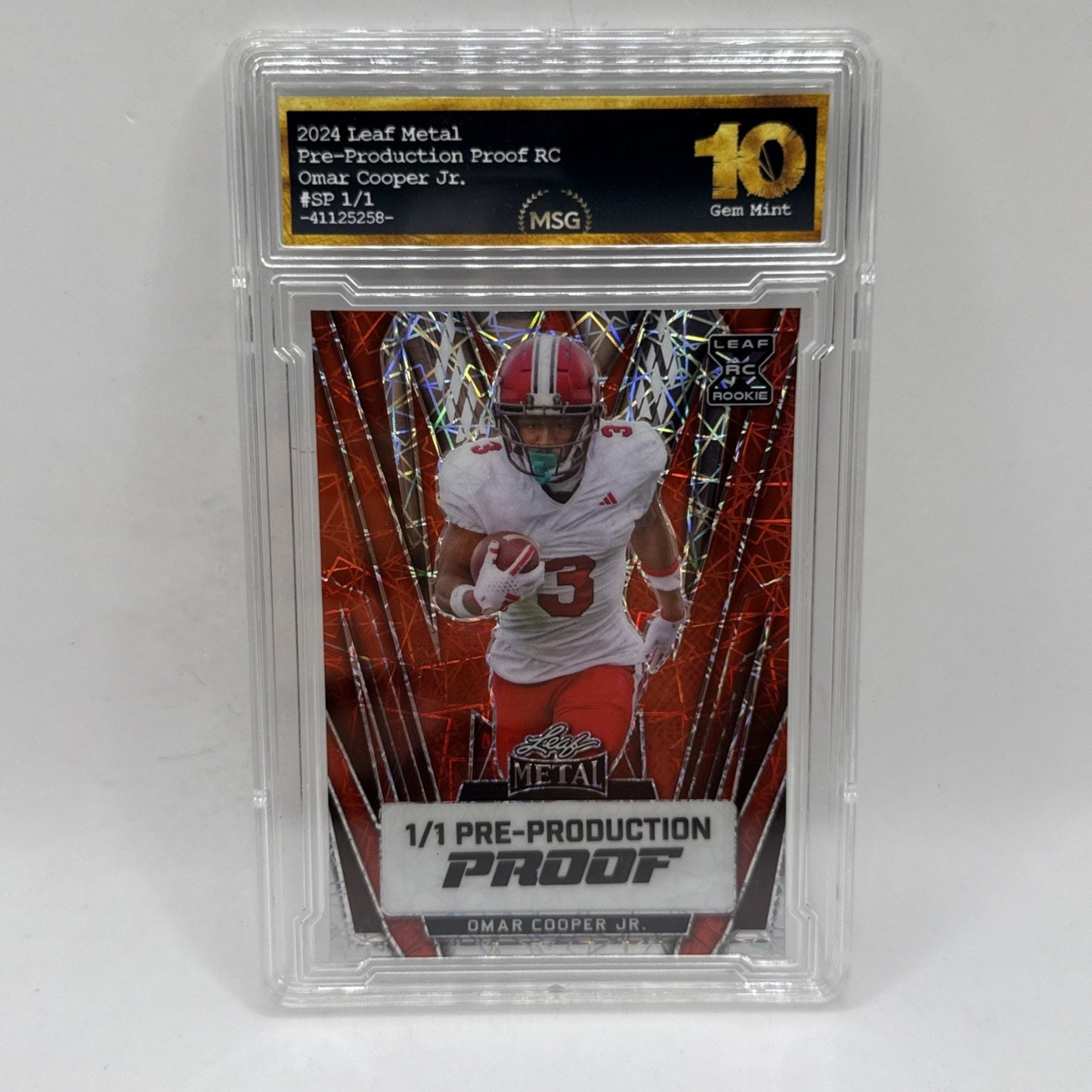 OMAR COOPER JR Hoosiers 2024 Leaf Metal Lazer Red Proof XRC 1/1 Rookie Graded 10