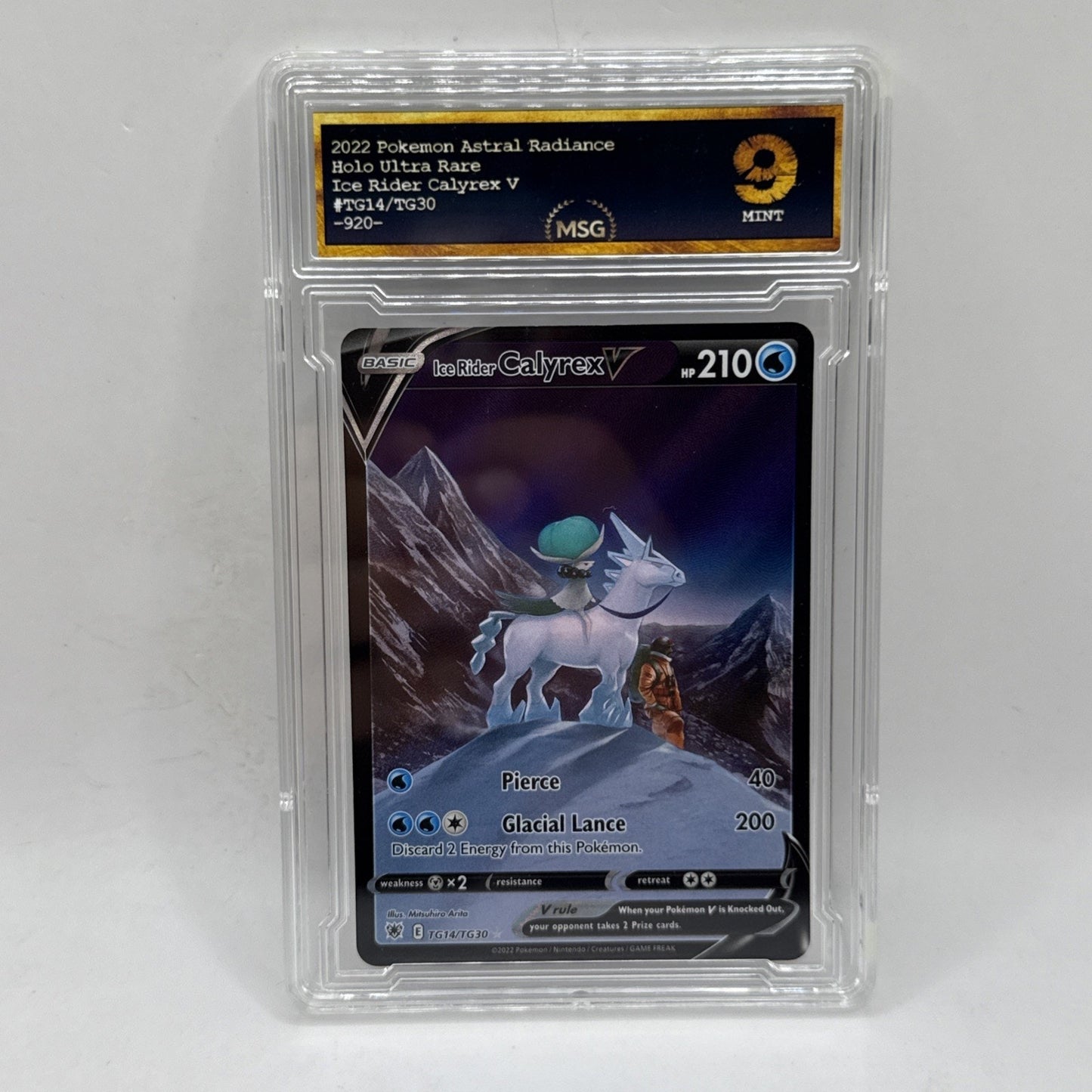 2022 Pokemon Astral Radiance # TG14 Full Art Ice Rider Calyrex V Graded 9 Mint