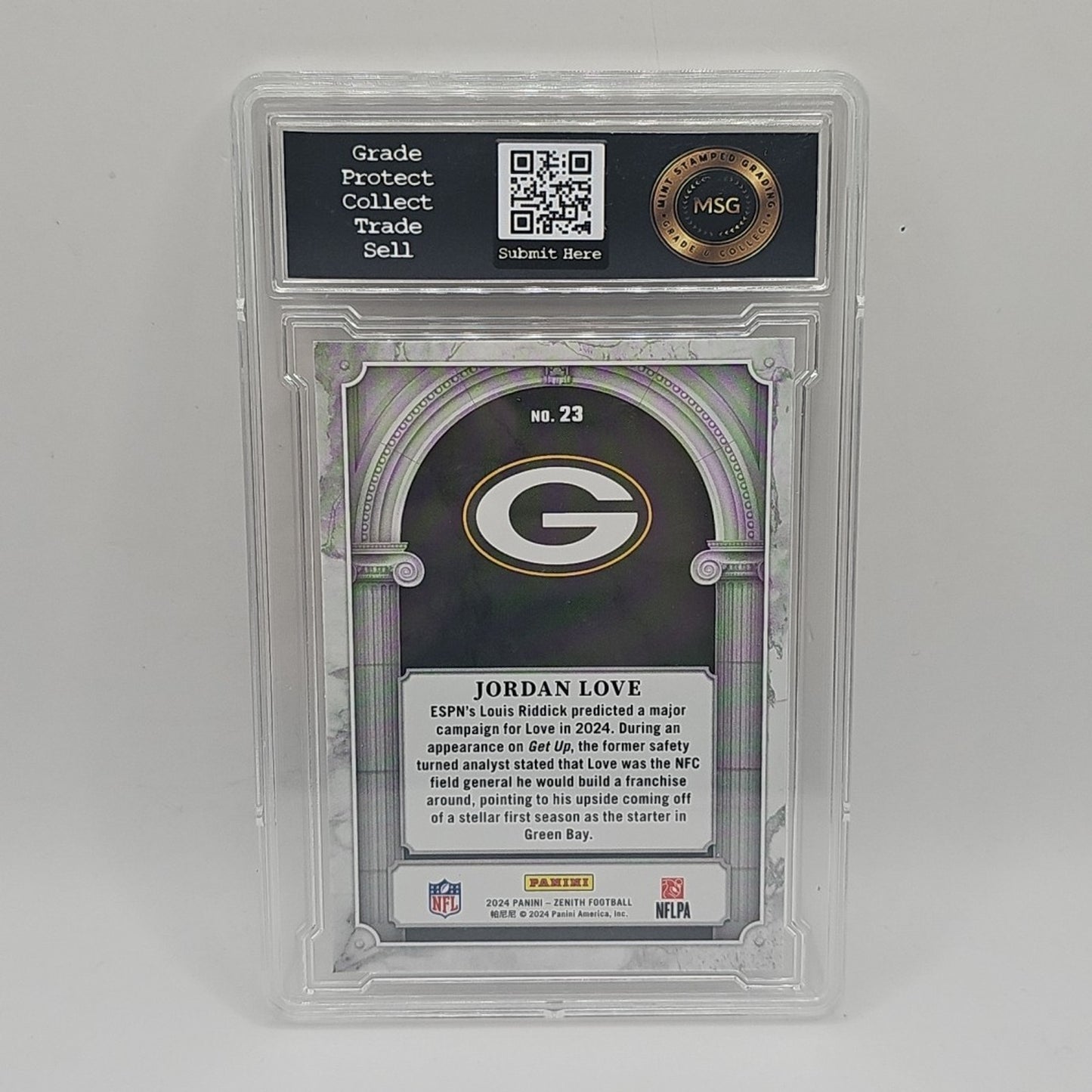 2024 Panini Zenith - Z Marquee Jordan Love #23 Green Bay Packers Graded 9 Mint