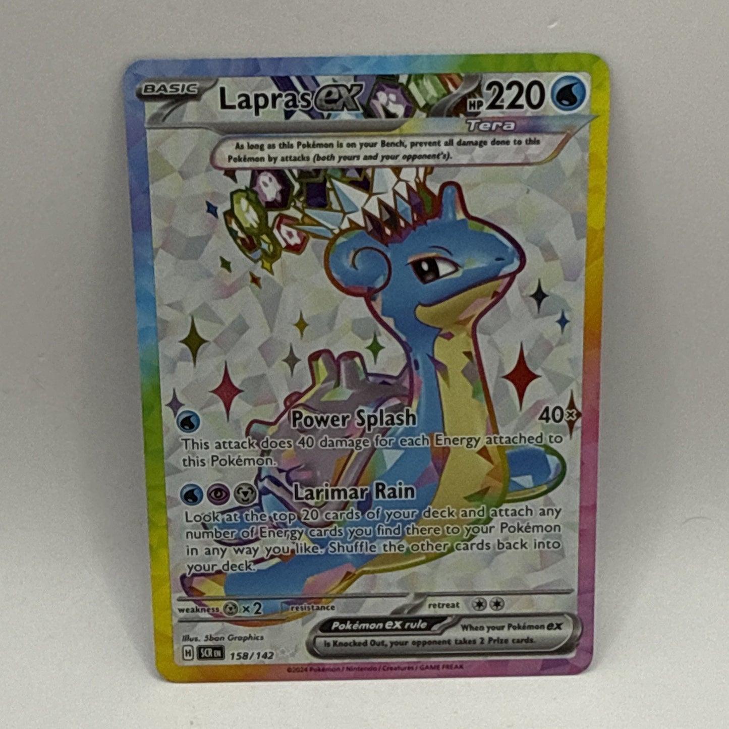 Lapras ex 158/142 Stellar Crown Ultra Rare Full Art Pokemon Tcg Card
