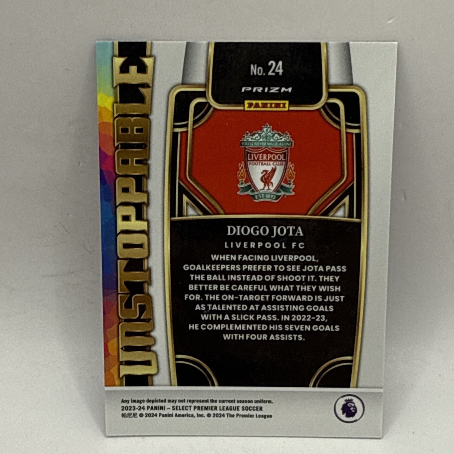 Diogo Jota 2023-24 Select Premier League #24 Unstoppable Blue Pulsar Liverpool