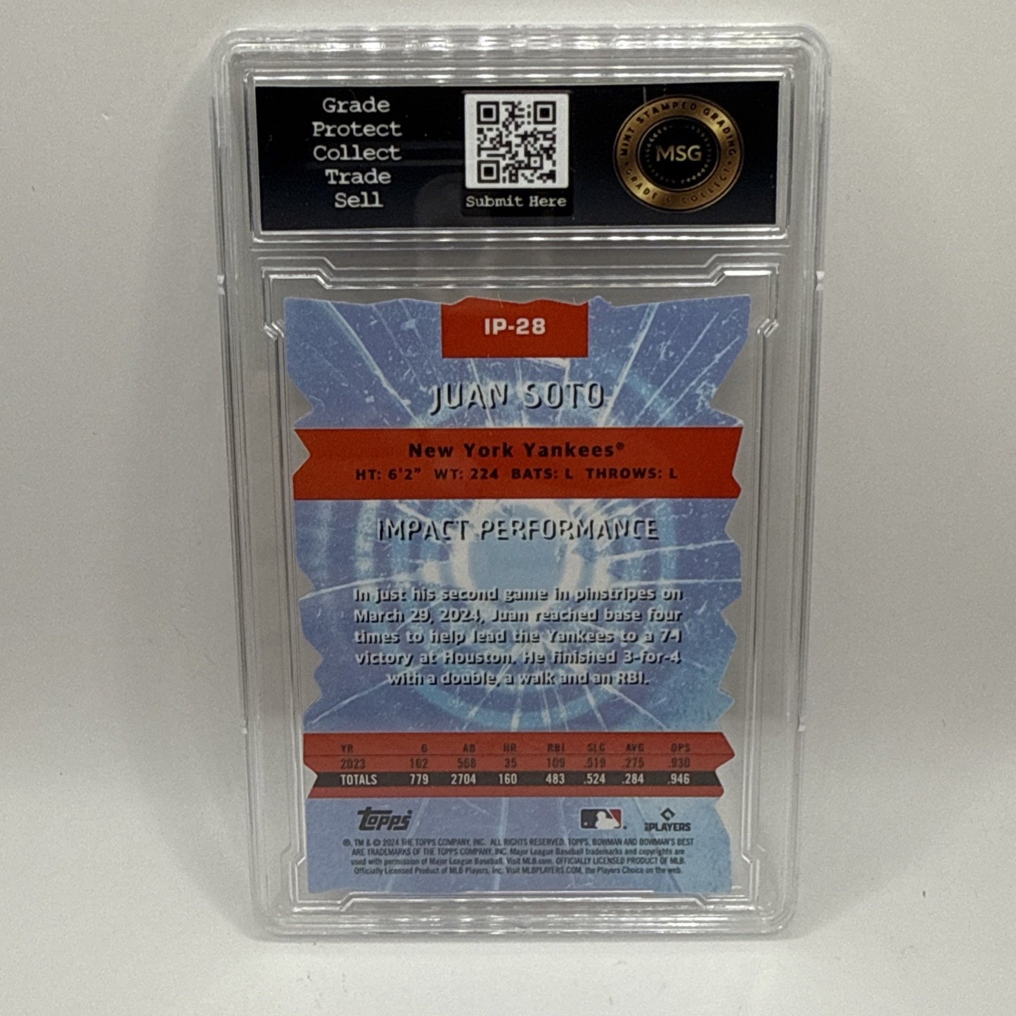 2024 Bowman’s Best Impact Players Juan Soto Mini Diamond Refractor Graded 10