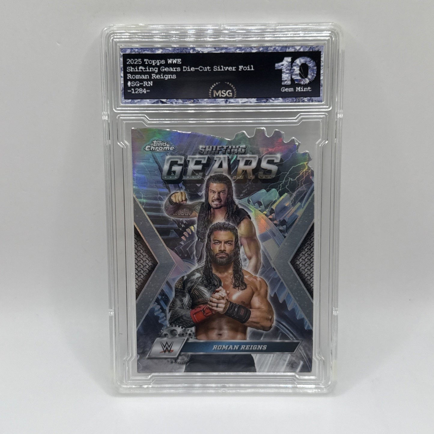 2025 Topps Chrome WWE | SHIFTING GEARS DIE-CUT INSERT #SG-RN | ROMAN REIGNS