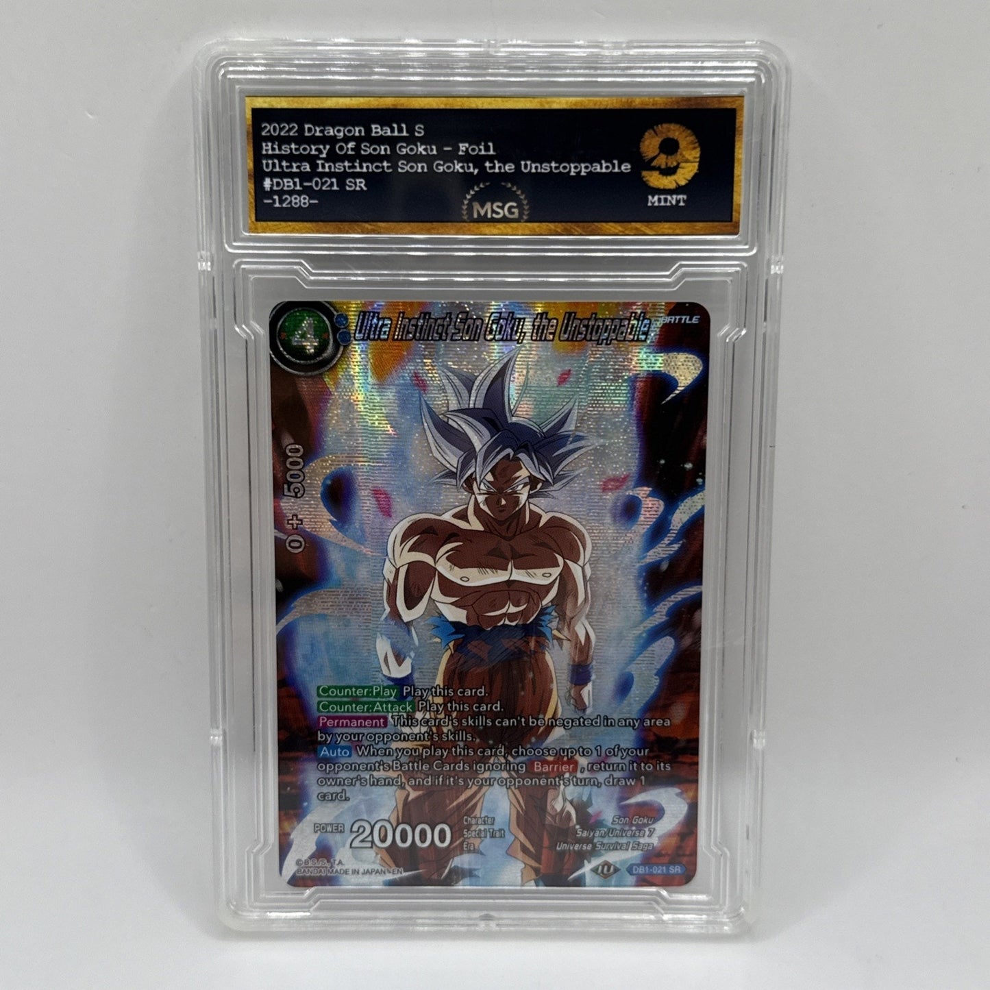 Dragon Ball Super Card Game Ultra Instinct Son Goku, the Unstoppable Graded Foil