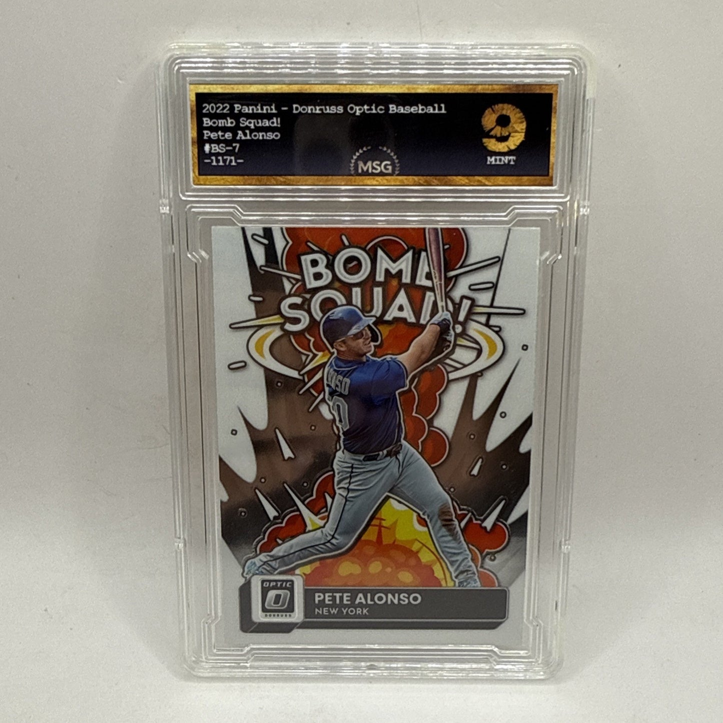 2022 Donruss Optic Pete Alonso Mets Bomb Squad BS-7 Graded 9 Mint MLB New York