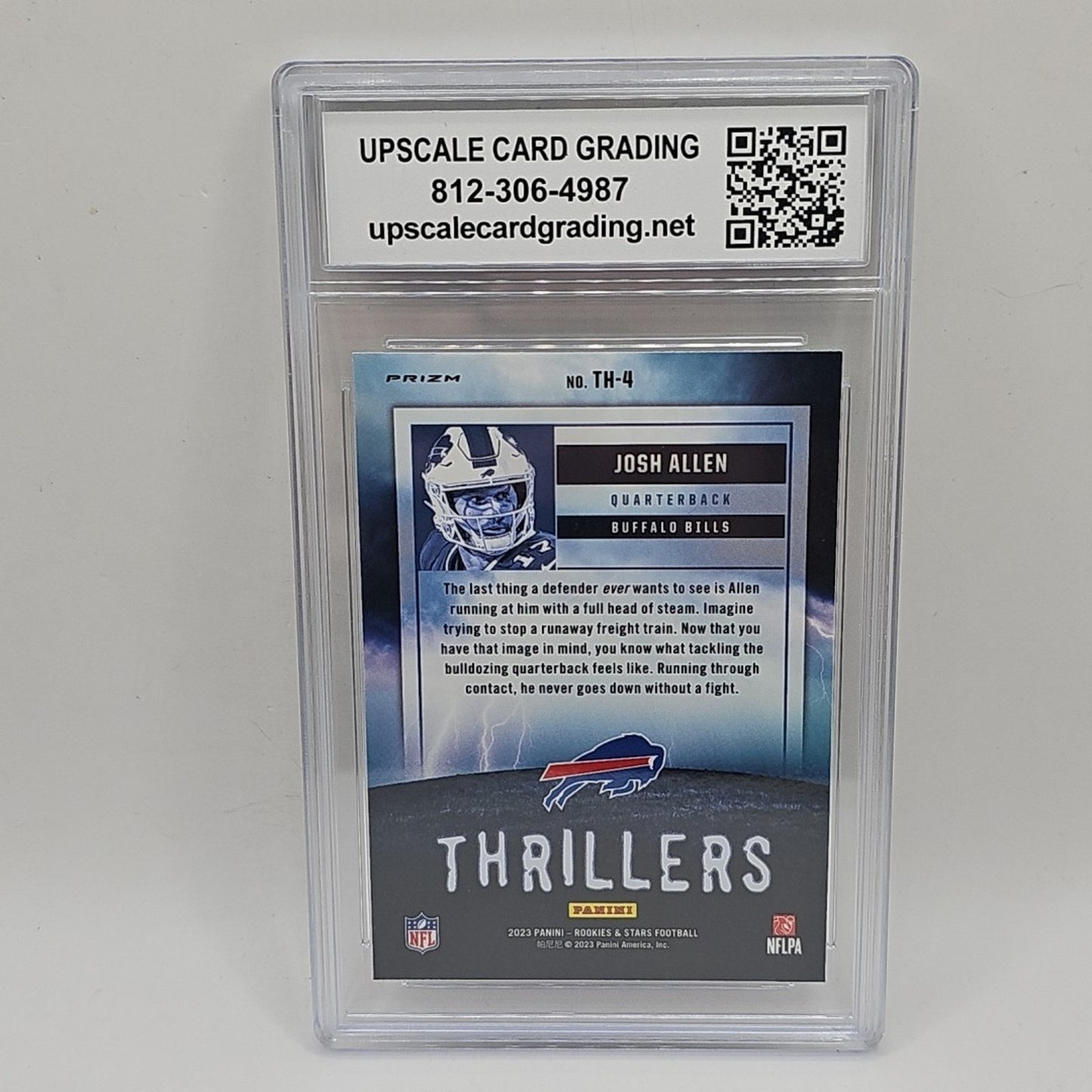 Josh Allen 2023 Panini Rookies & Stars Thrillers Silver Prizm Insert Graded 8