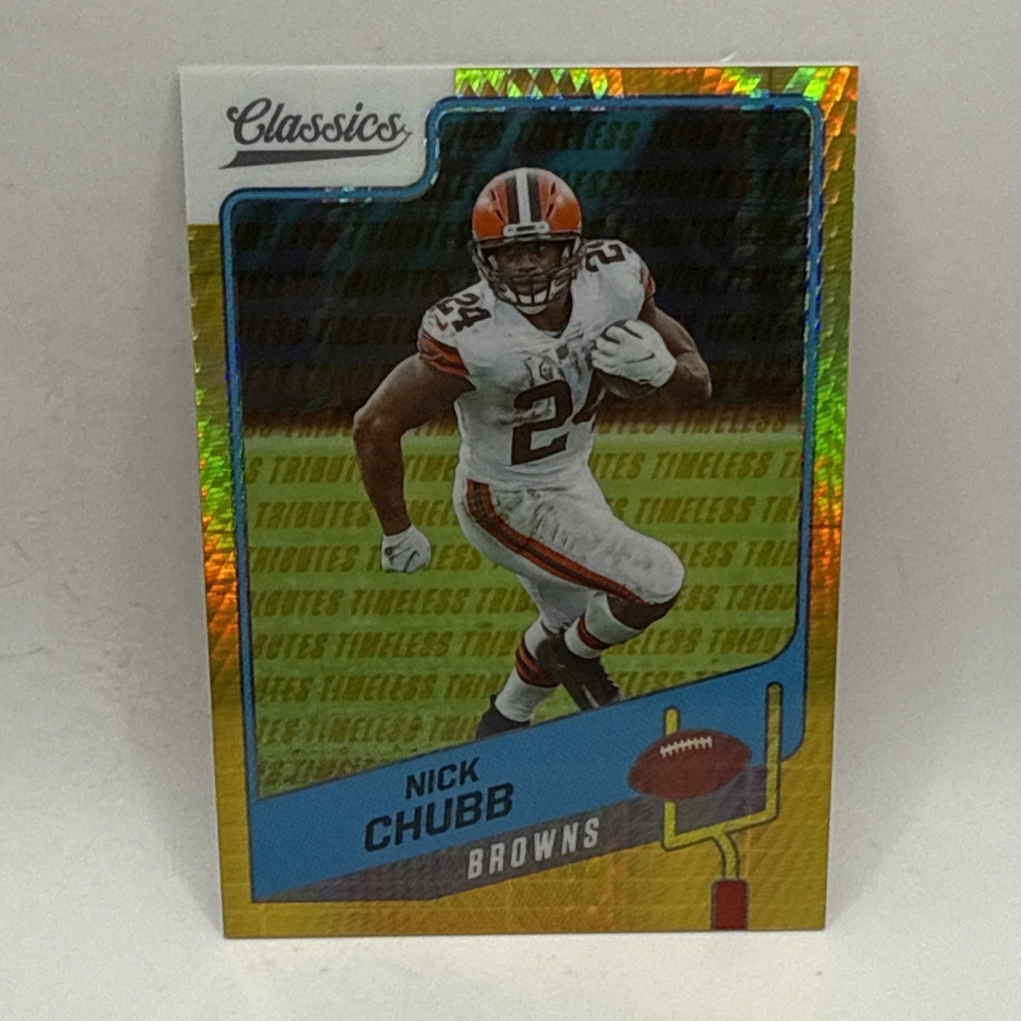 2021 Panini Classics - Nick Chubb Gold Timeless /99 Cleveland Browns NFL Card