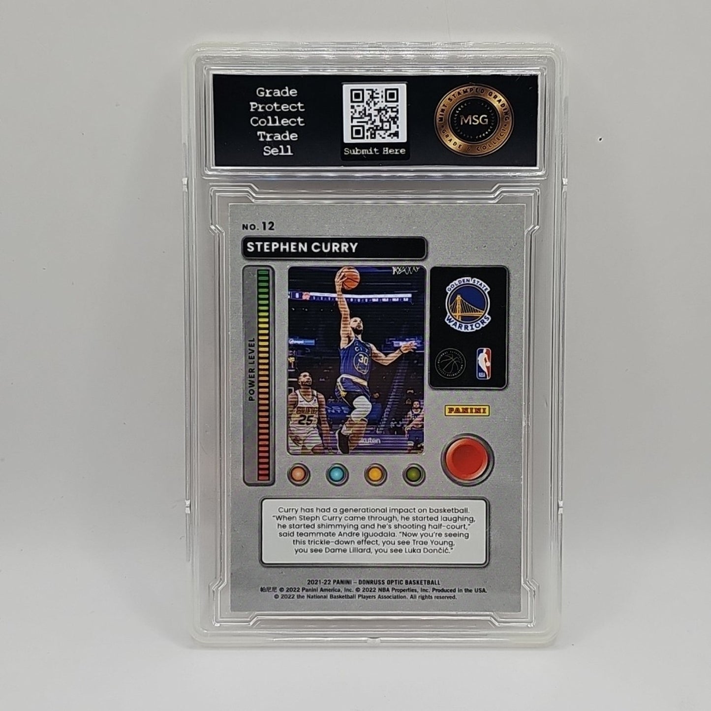 2021-22 Panini Donruss Optic Stephen Curry T-Minus 3...2...1... #12 Graded 9 NBA