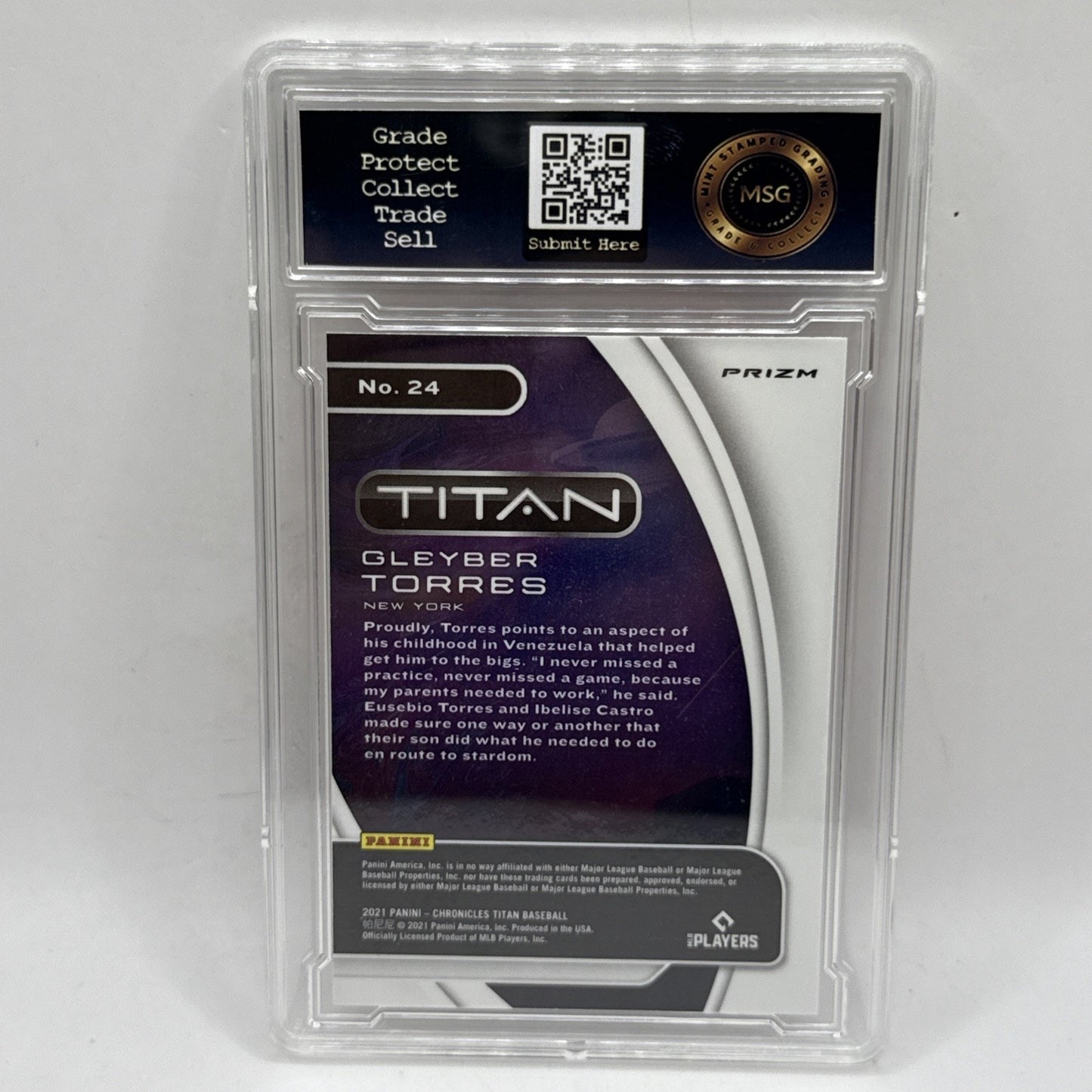 2021 Panini Chronicles - Titan Gleyber Torres #24 Pink Pulsar Graded 9 Foil MLB
