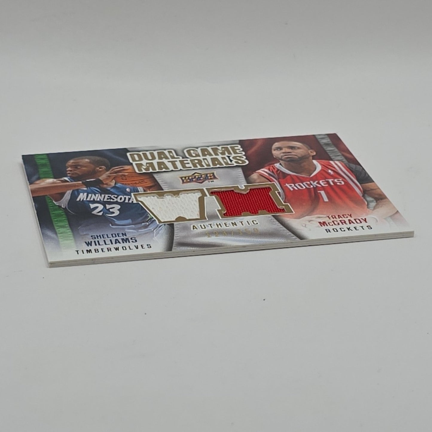 2009 Upper Deck Dual Game Materials Shelden Williams Tracy McGrady Relic /150