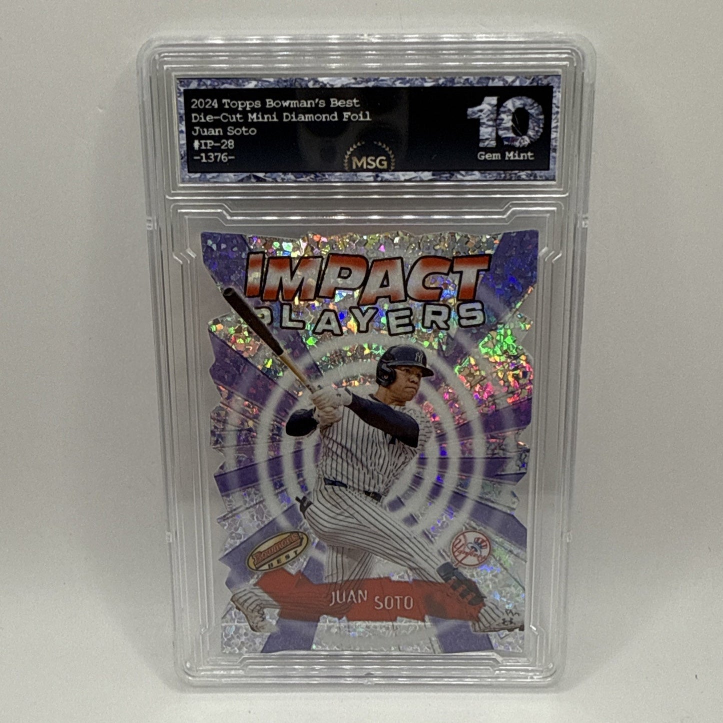 2024 Bowman’s Best Impact Players Juan Soto Mini Diamond Refractor Graded 10