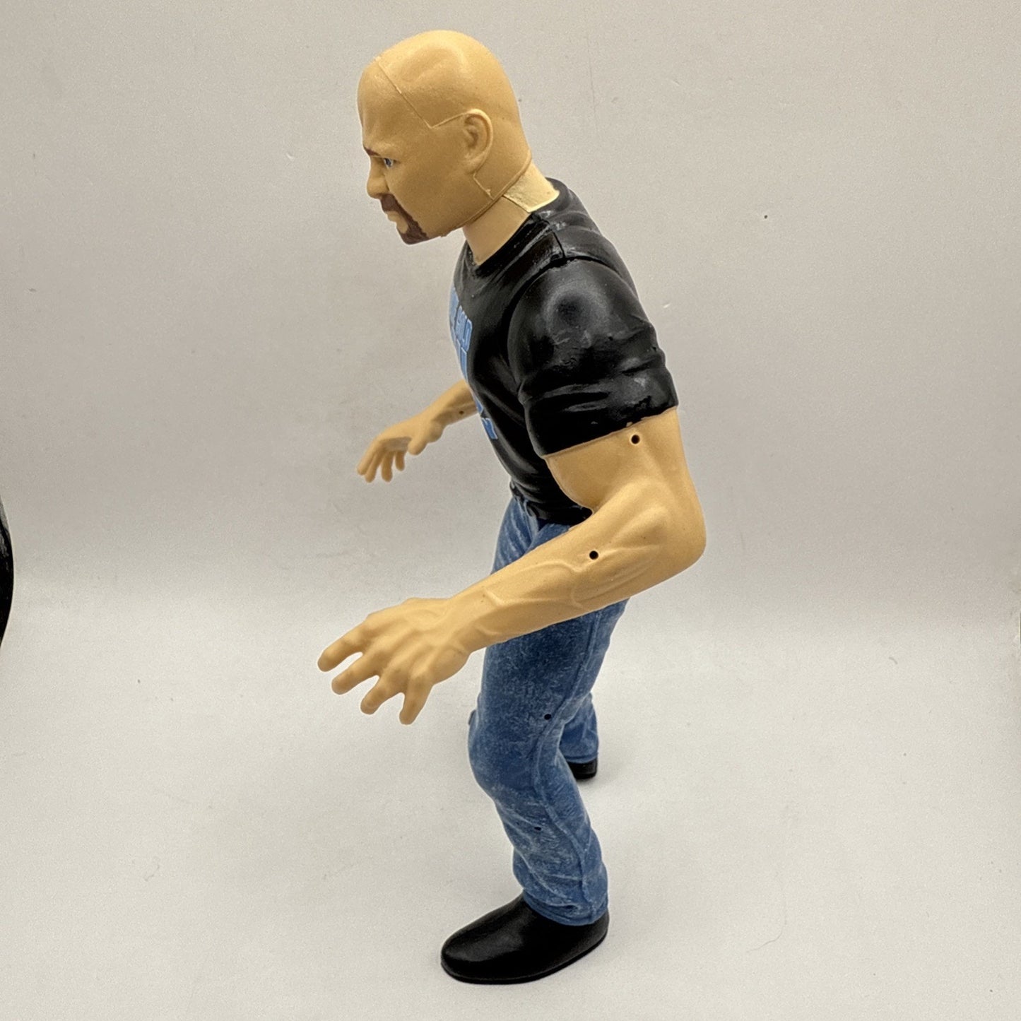 Vintage WWF SCU University Shirt Stone Cold 6" figure, 1997 Jakks Pacific WWE