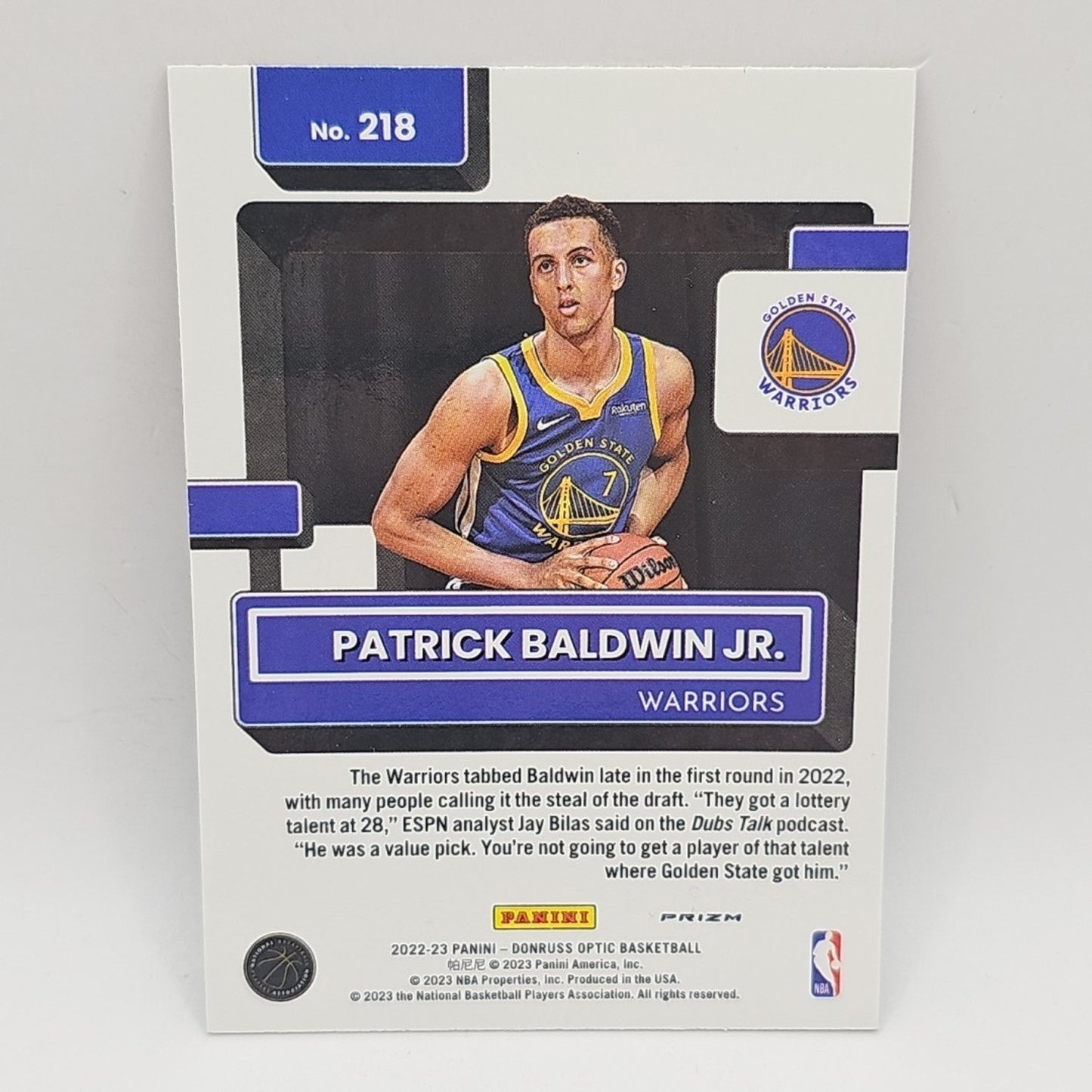 2022-23 Dornuss Optic Choice Patrick Baldwin Jr. Rookie Red Green Mojo Prizm RC