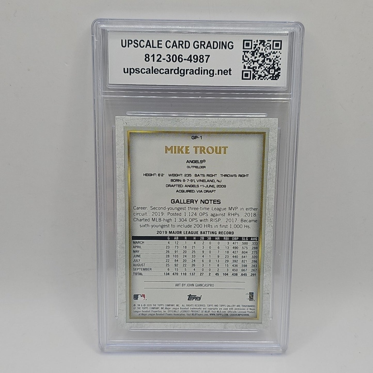 2020 Topps Gallery Mike Trout National Baseball Card Day #GP-1 LA Angels