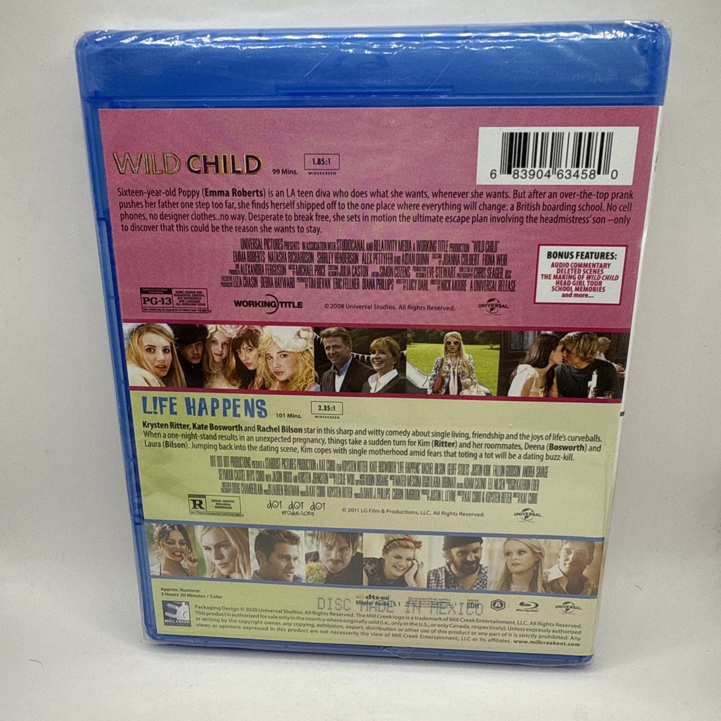 Wild Child & Life Happens: Double Feature (Blu-ray) New Sealed Movies