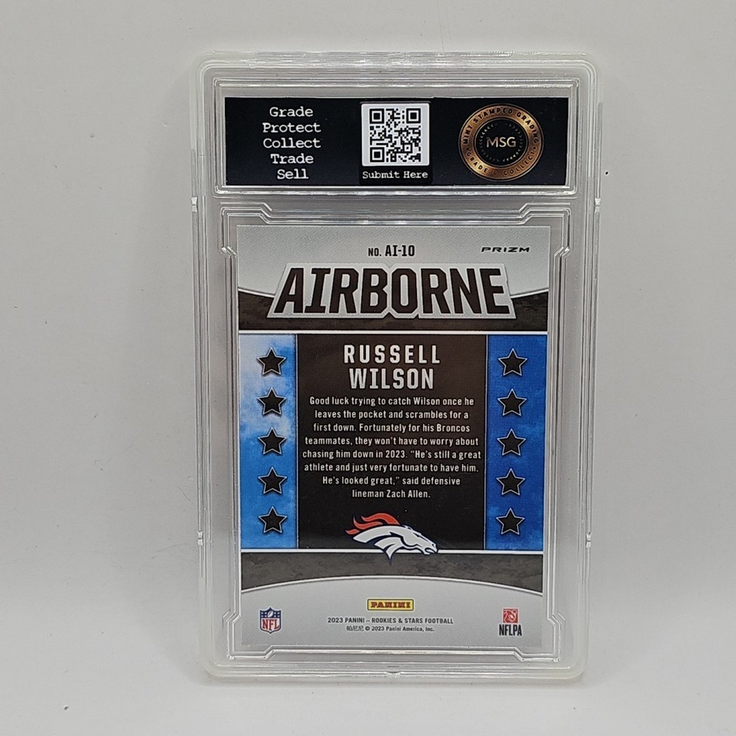 2023 Panini Rookies & Stars Airborne Red Lazer Prizm Russell Wilson Denver