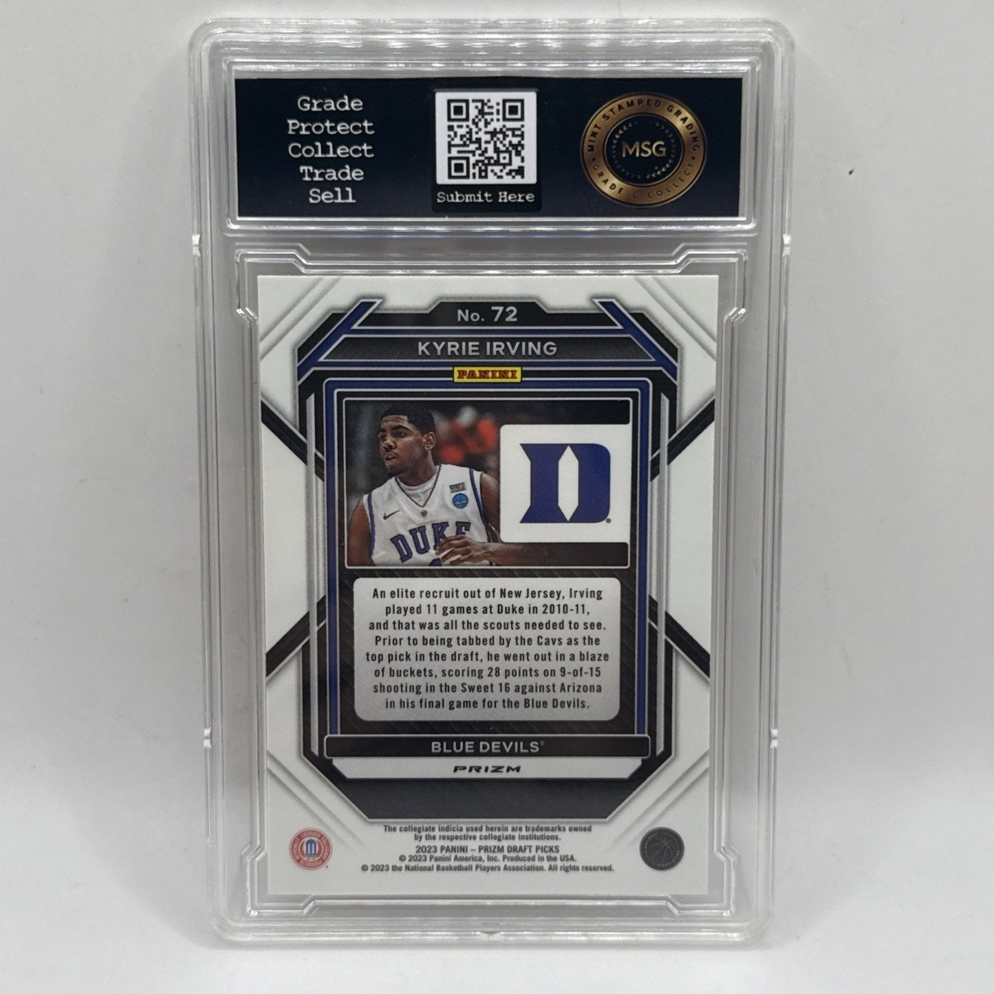 2023 Panini Prizm Draft Picks, KYRIE IRVING, RED CRACED ICE #72 Graded 10