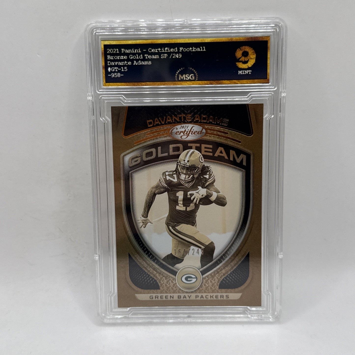 2021 Panini Certified Football Davante Adams Gold Team Mirror Gold /249 Graded 9