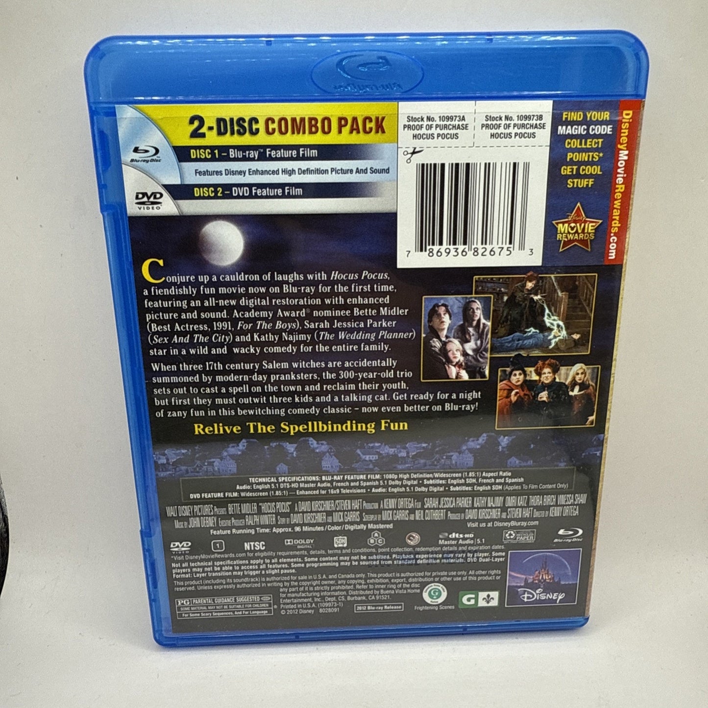 Hocus Pocus (Blu-ray/DVD, 2012, 2-Disc Set) Disney - Bette Midler, Kathy Najimy