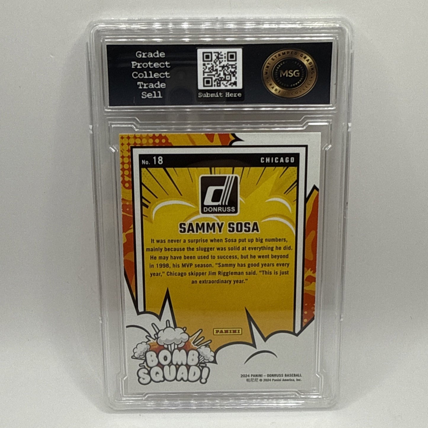 Sammy Sosa 2024 Donruss Baseball Bomb Squad Chicago Cubs Collectible