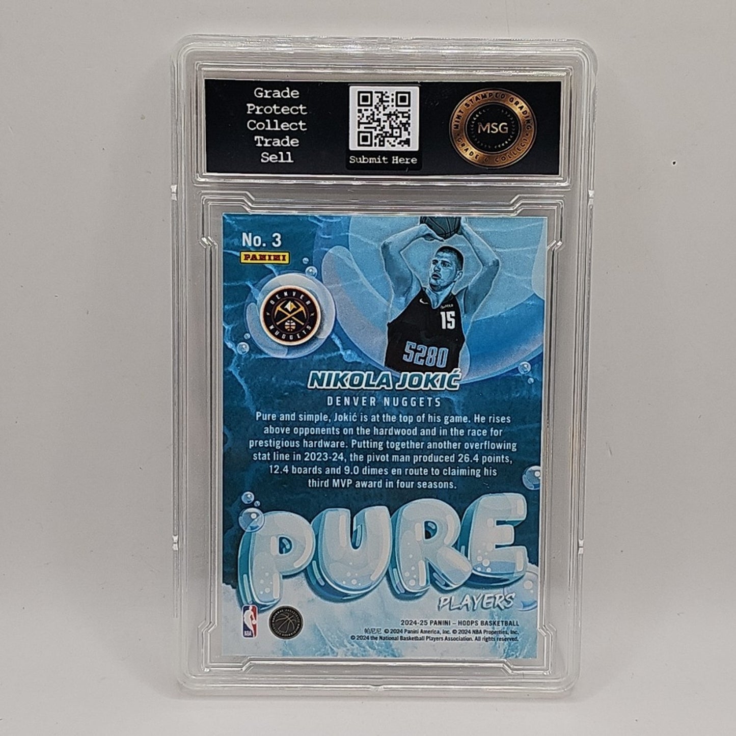 Nikola Jokic Pure Players 2024-25 Panini NBA Hoops #3 Graded 10 Gem Mint NBA