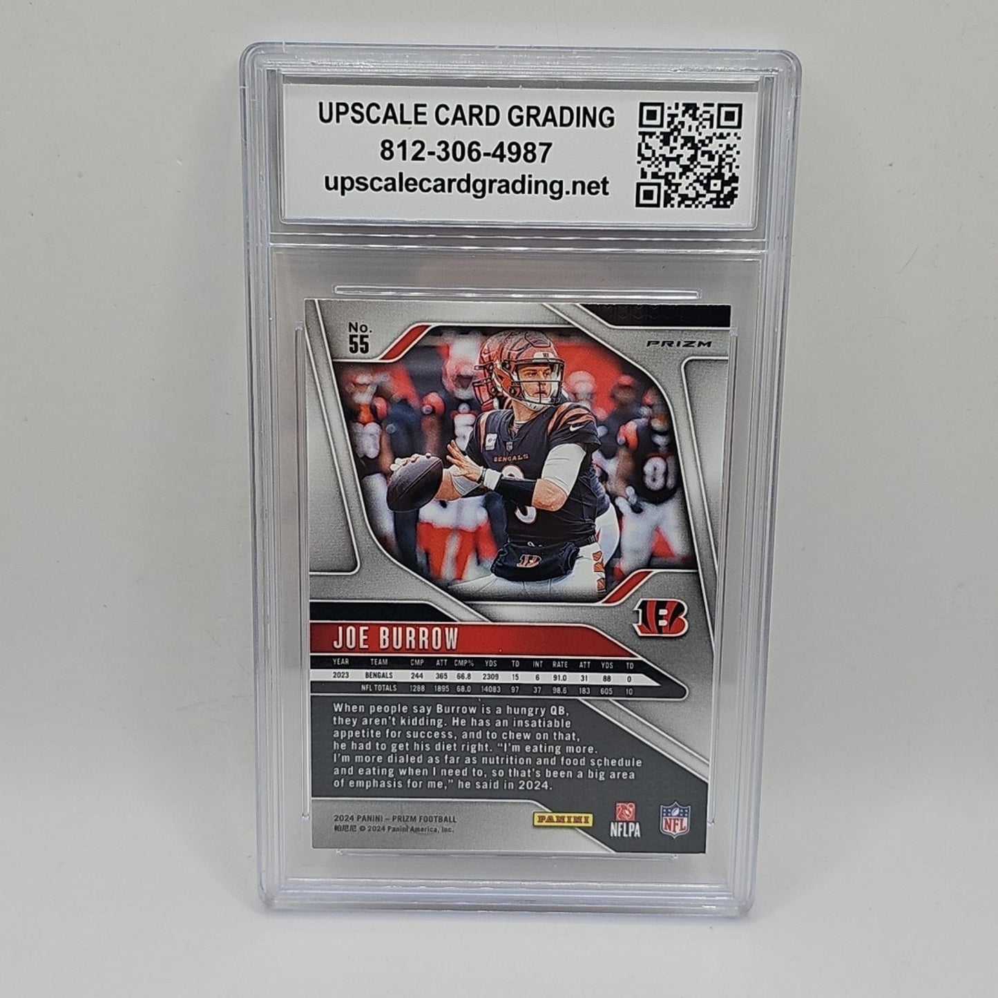 2024 Panini Prizm - Joe Burrow #55 Red White & Blue Prizm Graded 9 NFL Bengals