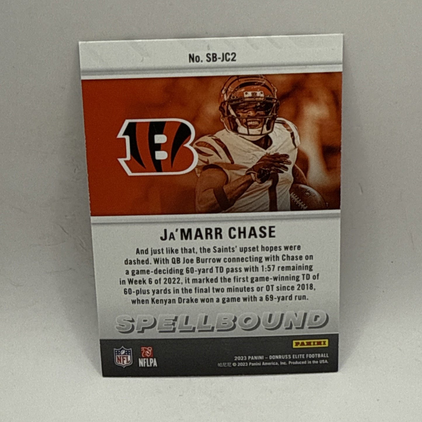 2023 Donruss Elite JA’MARR CHASE Spellbound "H" Green NFL Bengals SB-JC