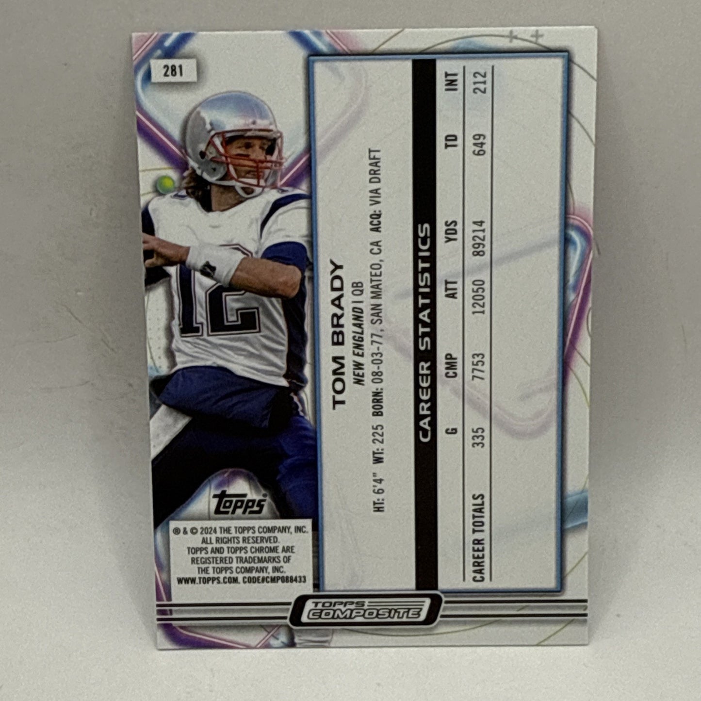 2023 Topps Composite Tom Brady #281 Chrome Cosmic New England Patriots