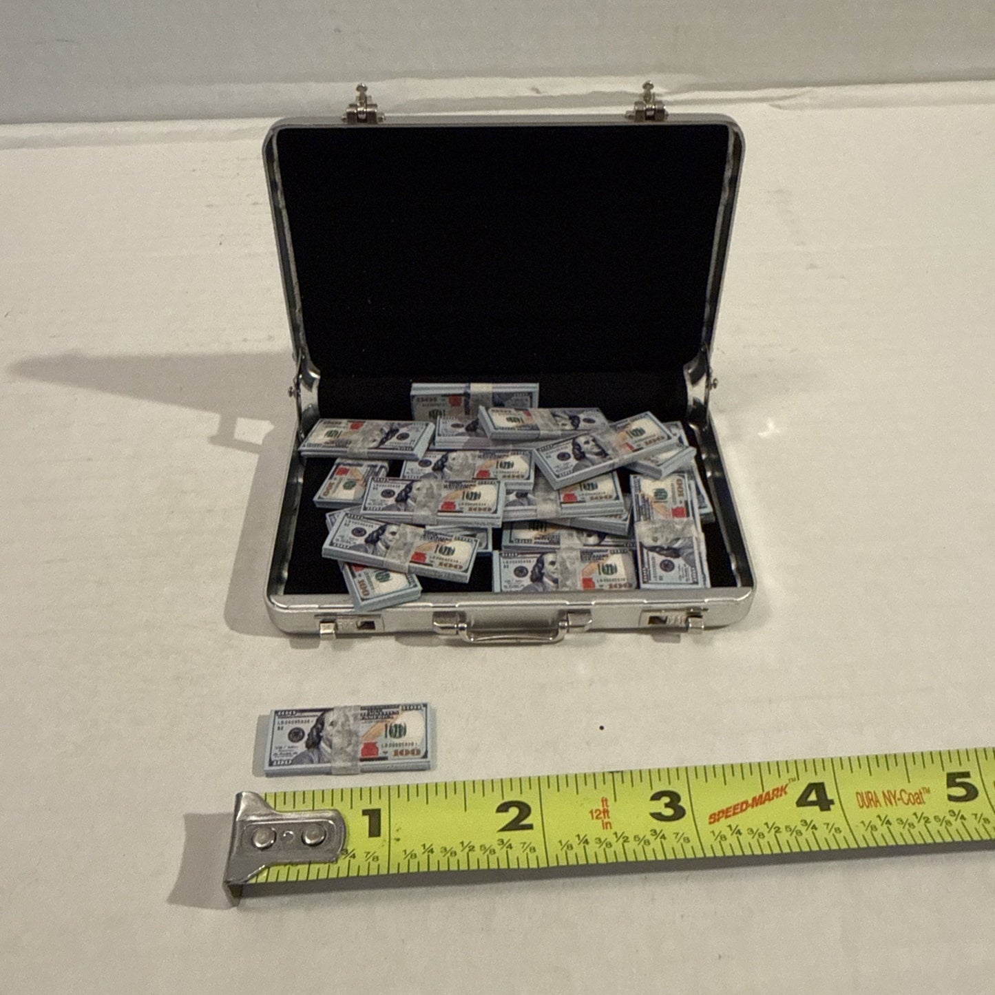 Lot Of Toy Action Figure Play Money & Briefcase - Mini Accessories