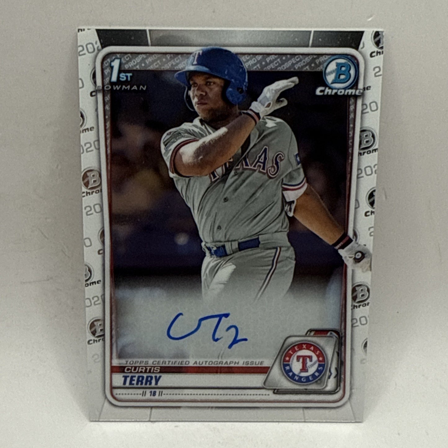 2020 Bowman Chrome Curtis Terry 1st Prospect Auto Autograph #CPA-CT Rangers MLB