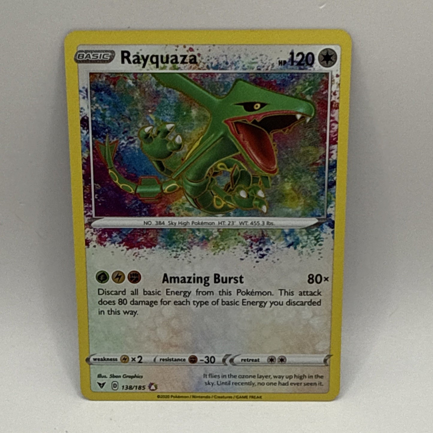 Rayquaza 138/185 Swsh04: Vivid Voltage Holo Pokémon Tcg Collectible Card LP