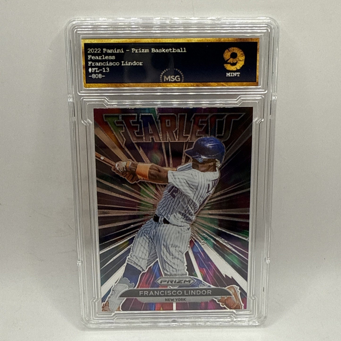Francisco Lindor 2022 Panini Prizm Fearless No. FL-13 New York Mets Graded 9 MLB