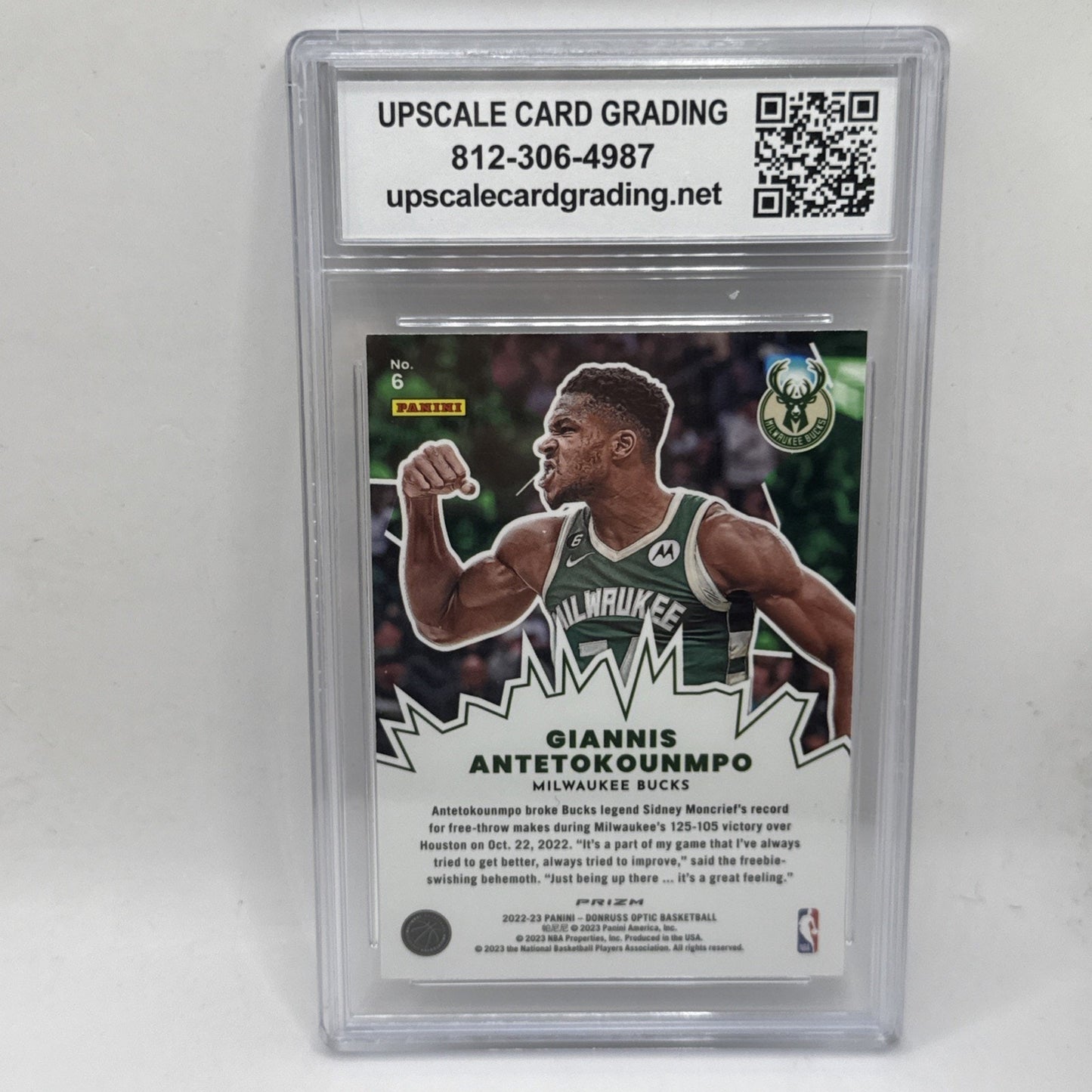 Giannis Antetokounmpo 2022-23 Panini Donruss Optic #6 Silver My House NBA Graded