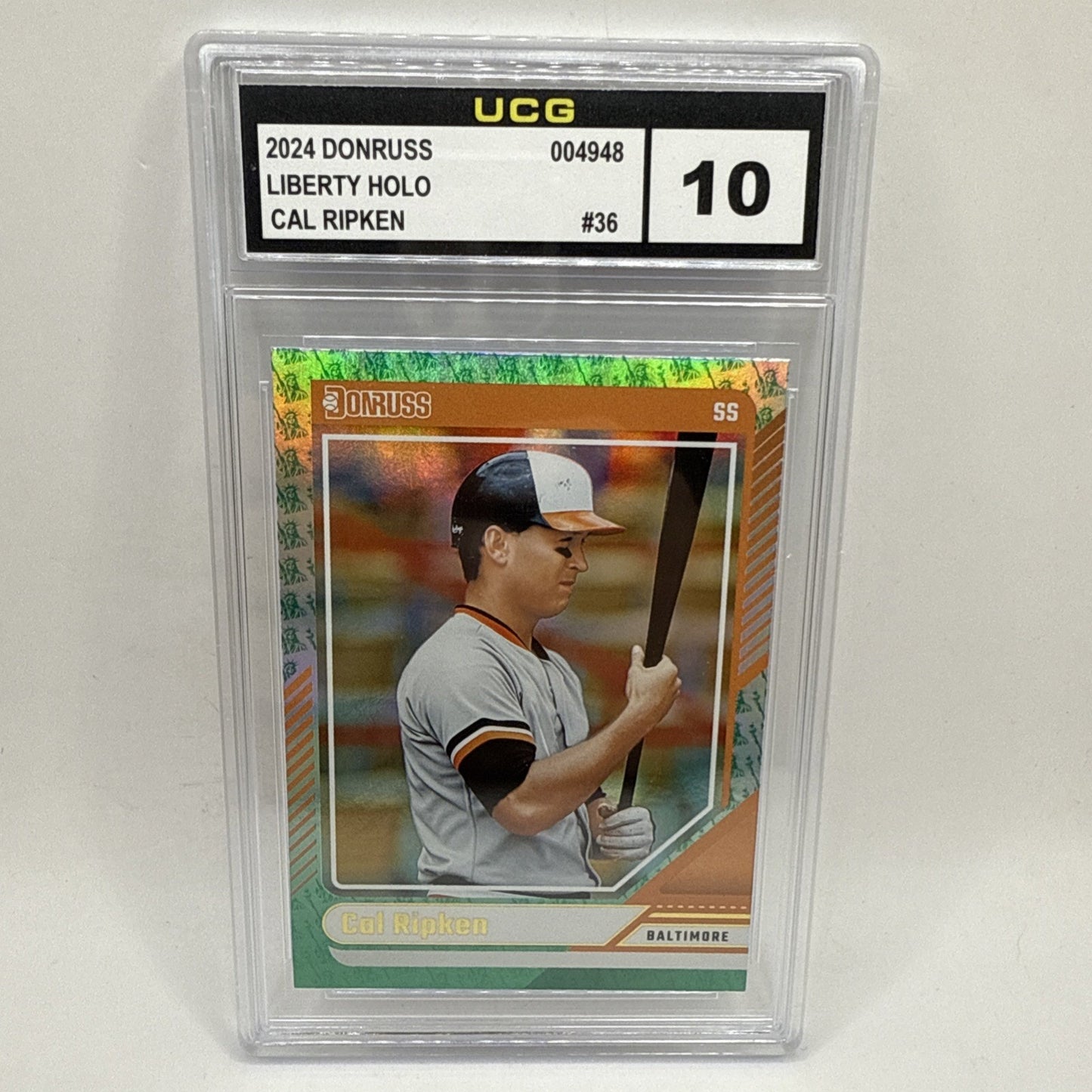 2024 Panini Donruss Cal Ripken Jr Liberty Foil HOLO Orioles #36 Graded 10 MLB