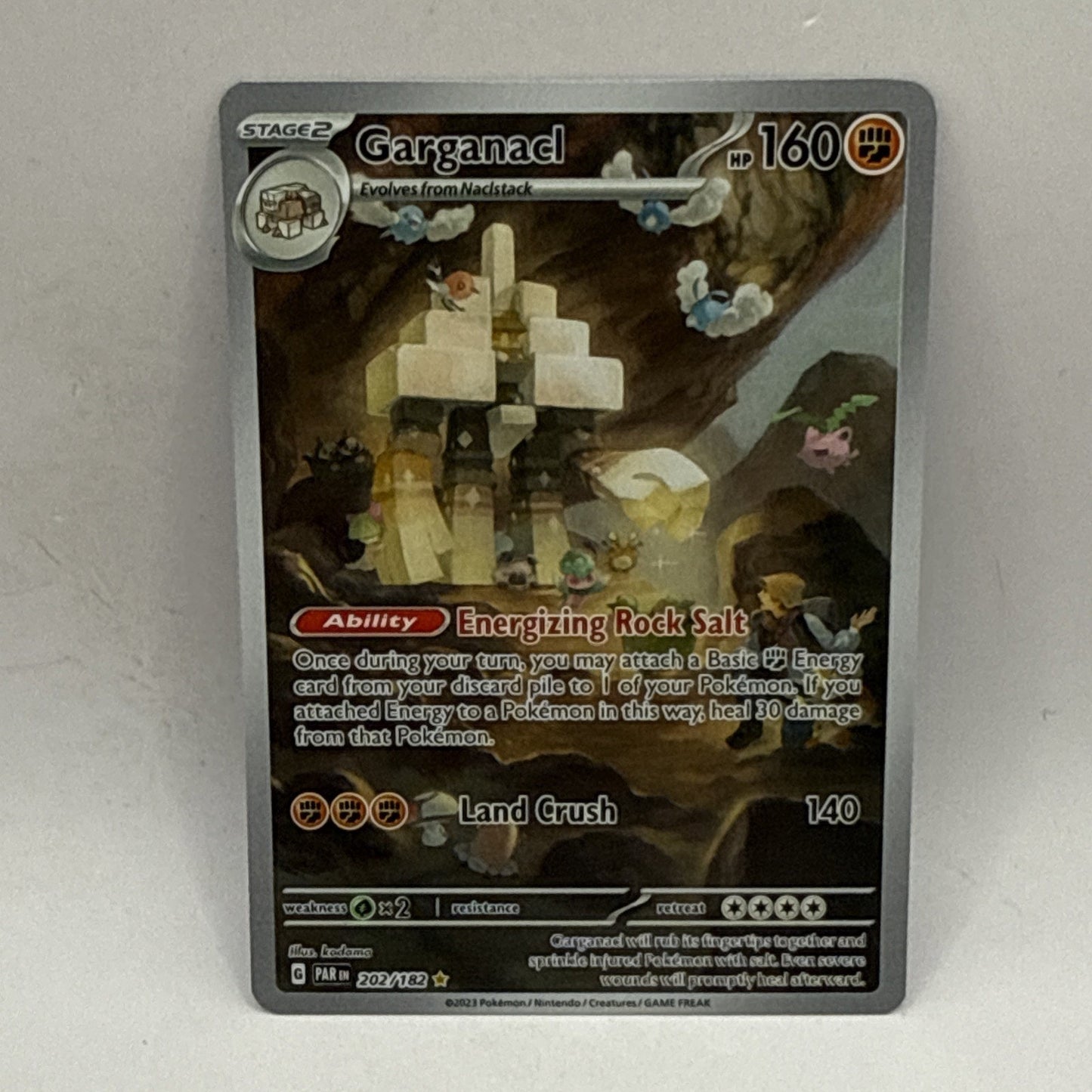 Garganacl 202/182 Sv04: Paradox Rift Holo Pokemon Card LP Tcg Collectible