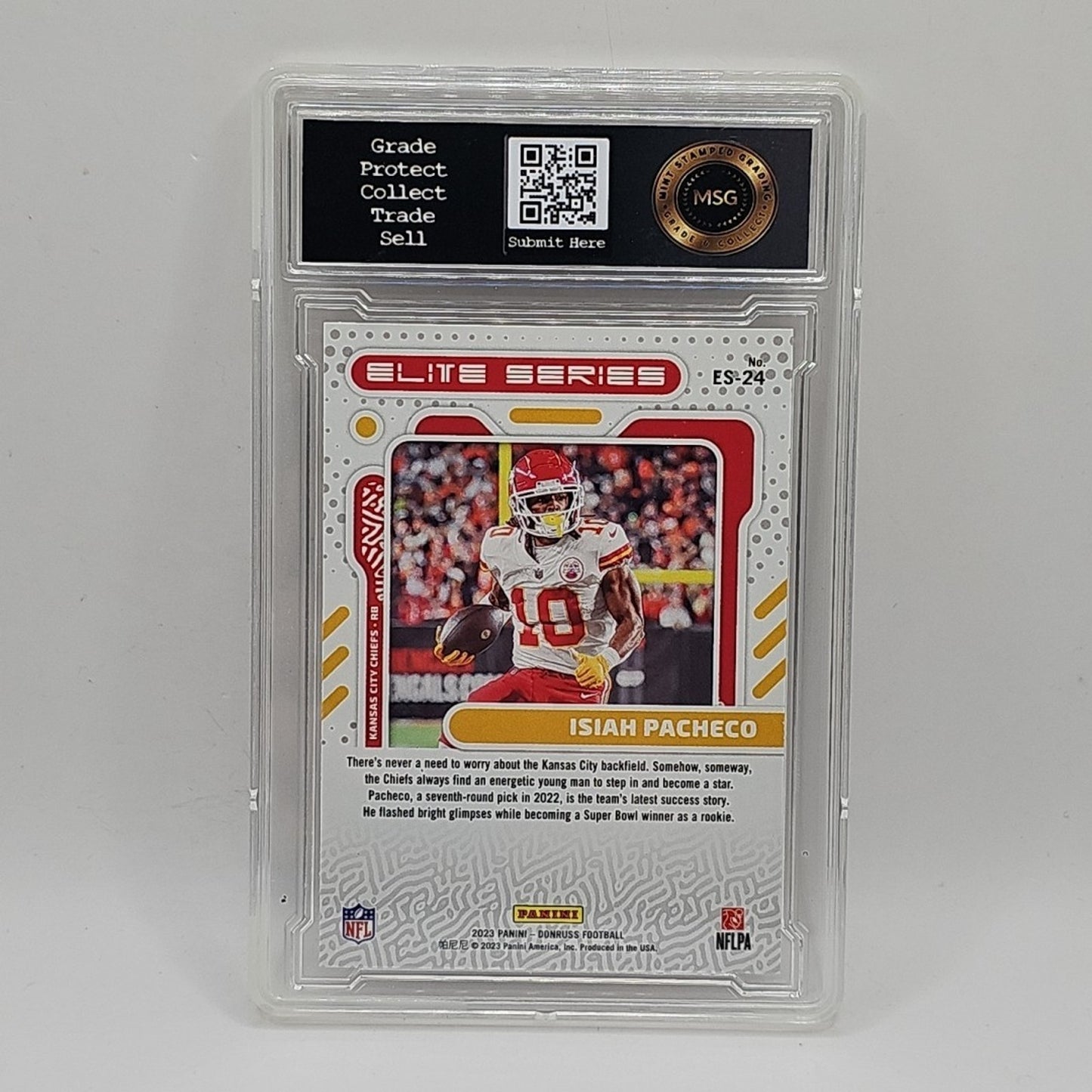 Isiah Pacheco 2023 Panini Donruss Elite Series #ES-24 Kansas City Chiefs Graded