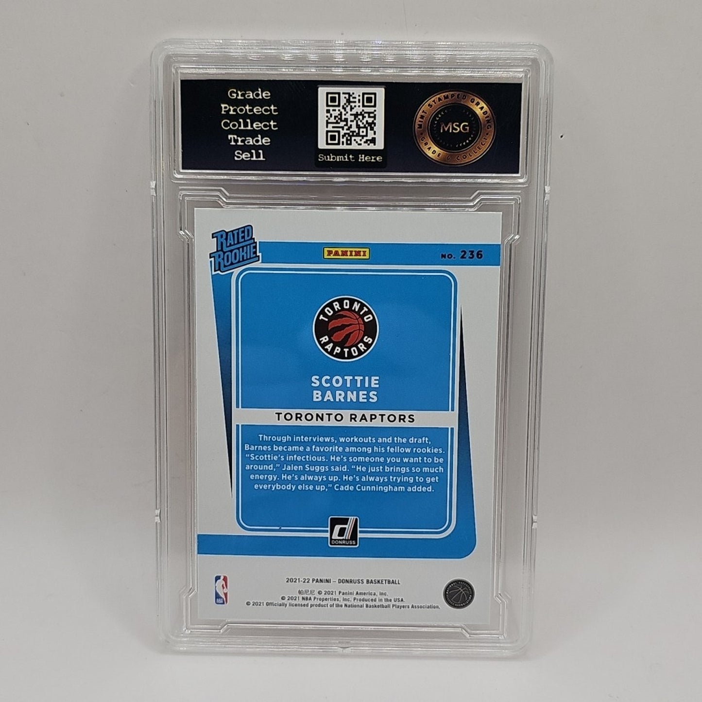 2021-22 Panini Donruss - Rated Rookie Scottie Barnes #236 Choice (RC) Graded 10