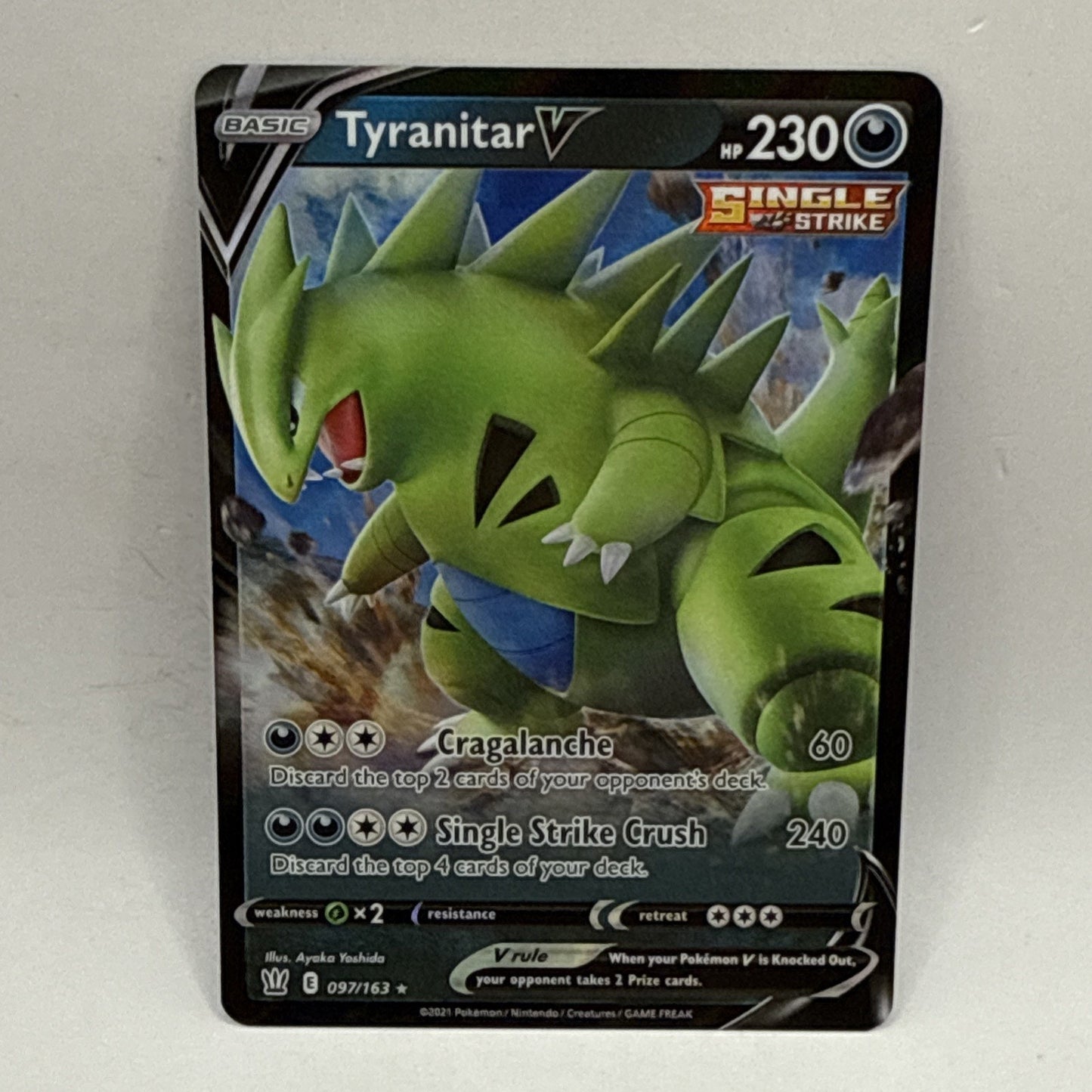 Tyranitar V - 097/163 - Pokémon TCG - Sword & Shield - Holo Ultra Rare - NM