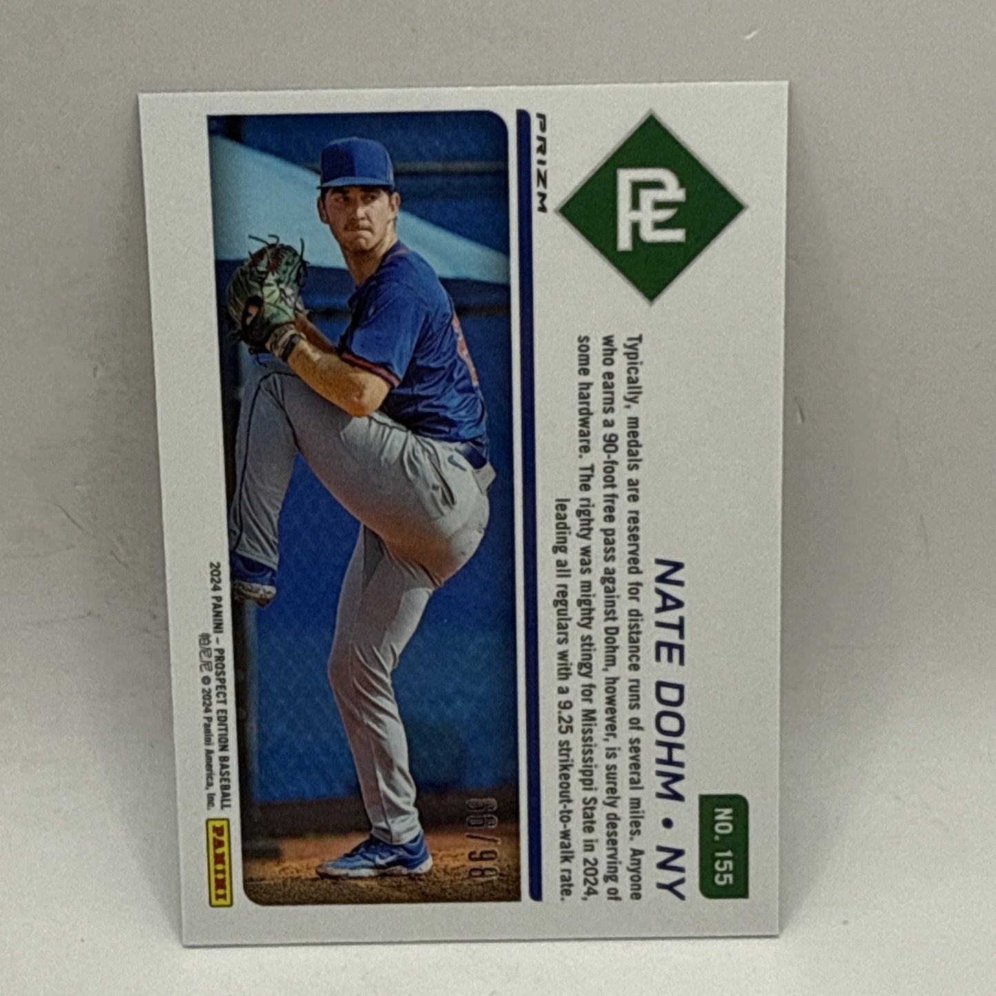 2024 Prospect Edition Nate Dohm Purple /99 St Louis Cardinals MLB Baseball Card