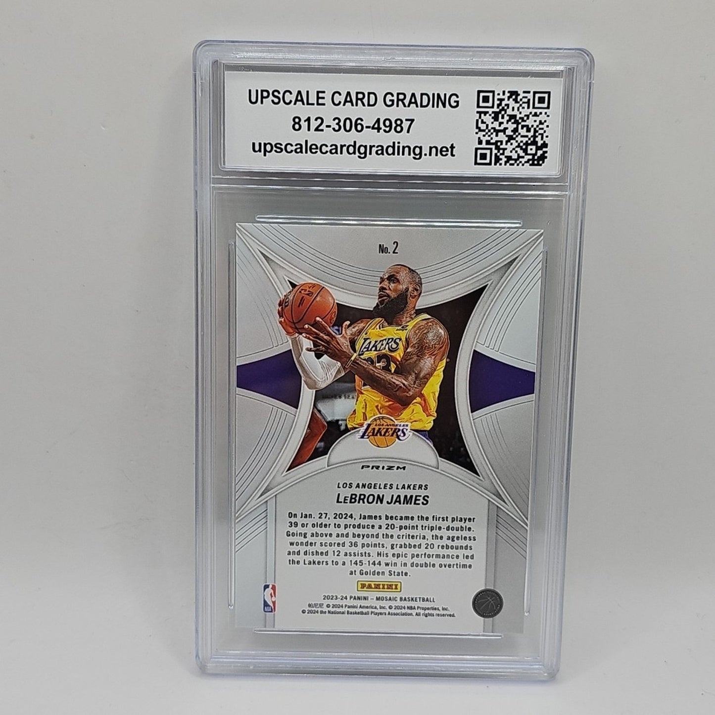 2023 Panini Mosaic Epic Performers Green Mosaic Prizm LeBron James #2 Graded 10