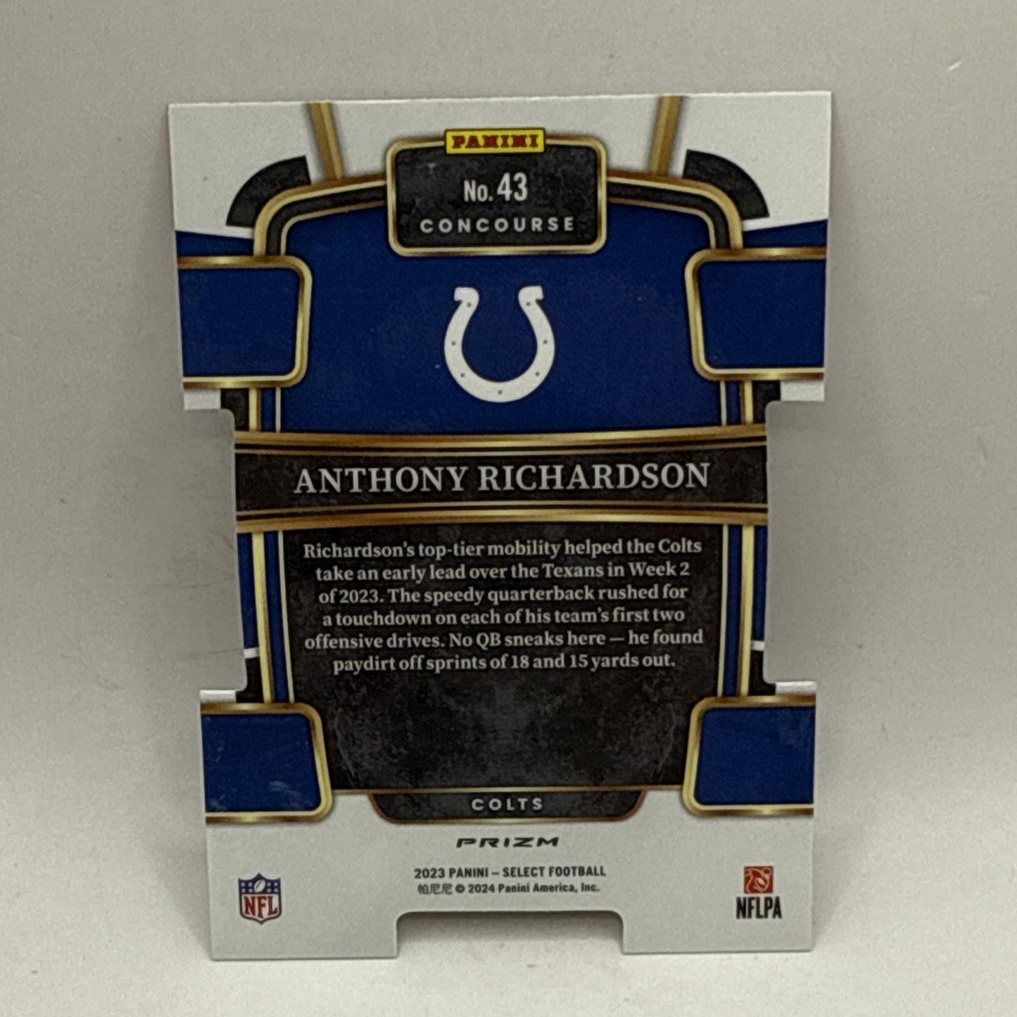 2023 Select Anthony Richardson Red and Yellow Die-Cut Prizm RC NFL Colts