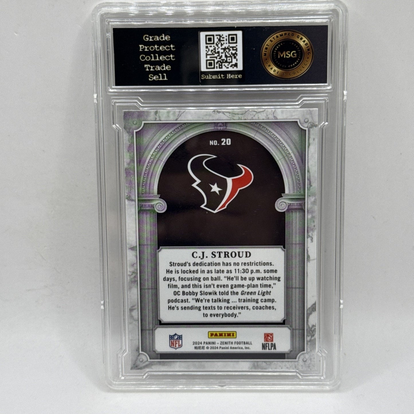 C.J. Stroud 2024 Zenith Football Z Marquee #20 Houston Texans NFL Graded 9 Mint