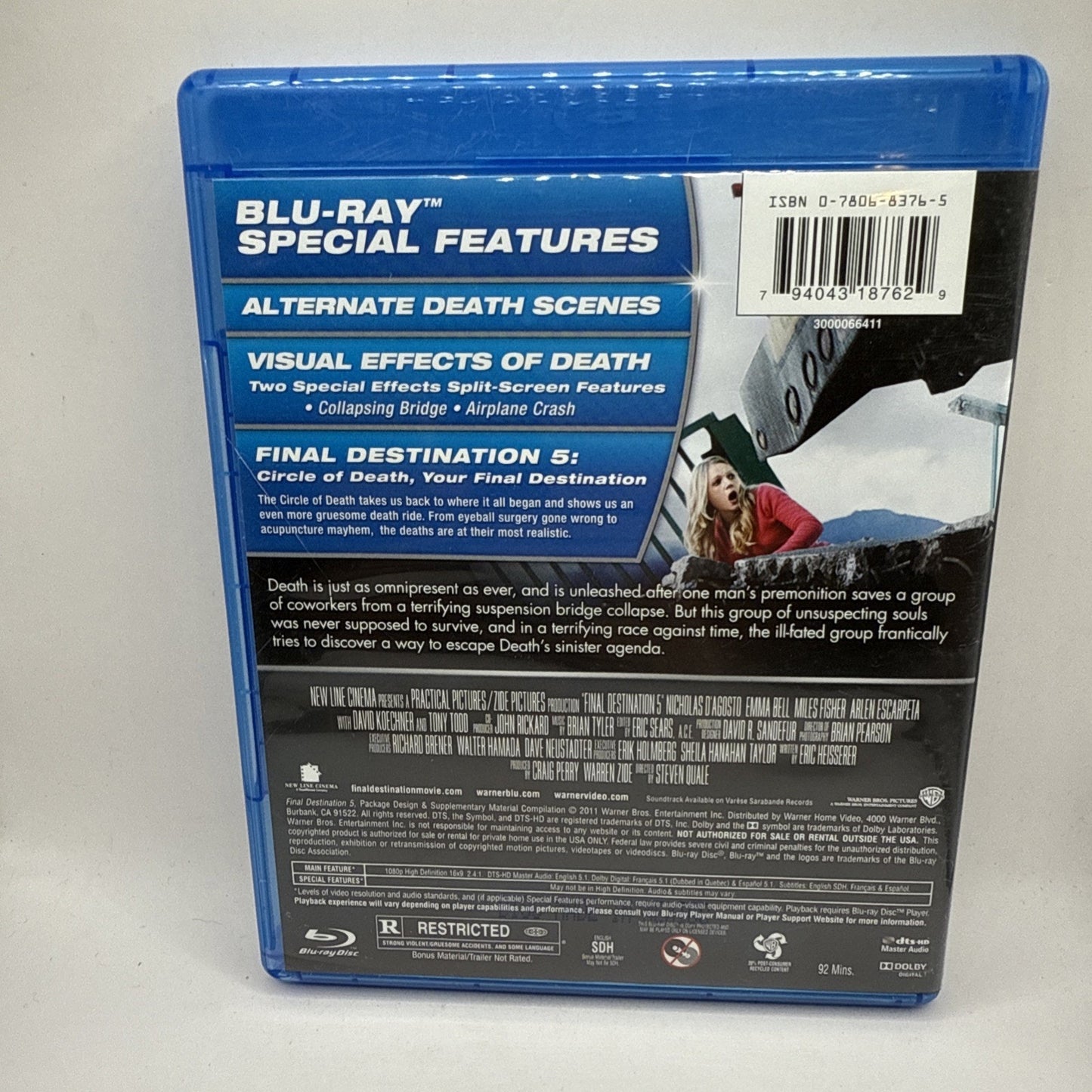 Final Destination 5 (Blu-ray, 2011) Movie With Special Features