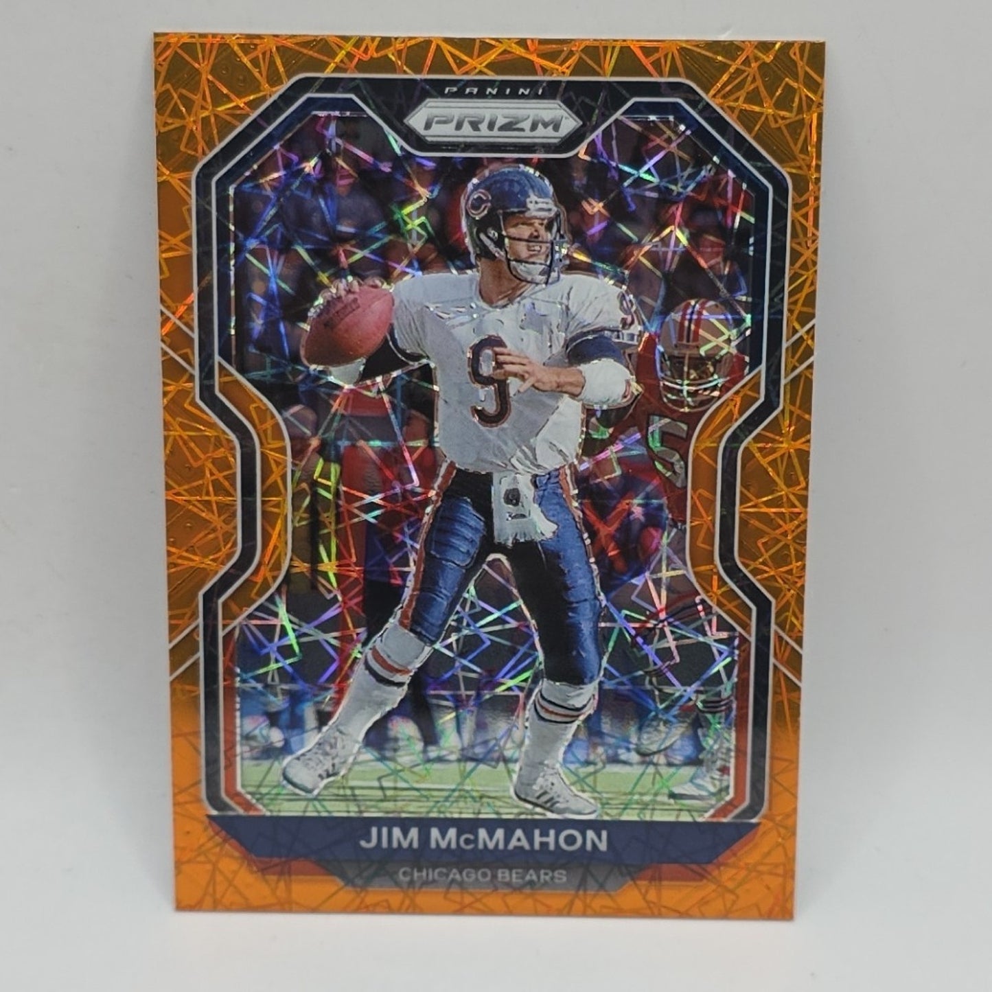 2020 Panini Prizm Football Jim McMahon ORANGE LAZER PRIZM - Chicago Bears #195