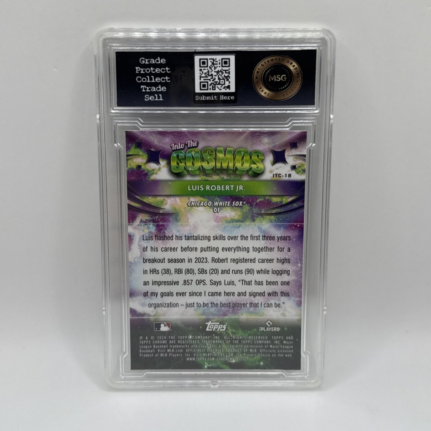 2024 Topps Chrome Cosmic #ITC-18 Luis Robert Jr. Into the Cosmos Graded 10