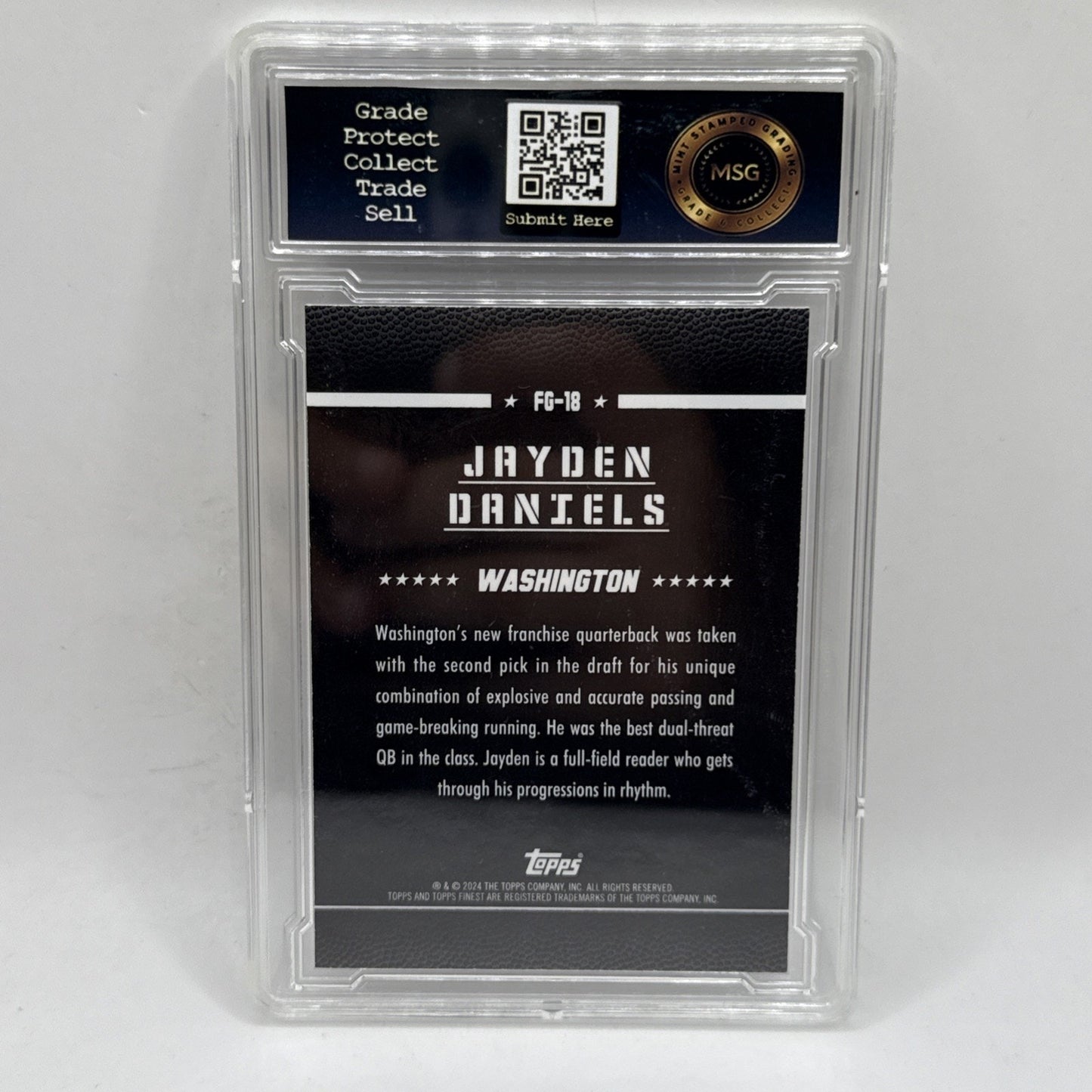 2024 Topps Finest Field Generals Jayden Daniels #FG-18 Checkerboard Graded 9