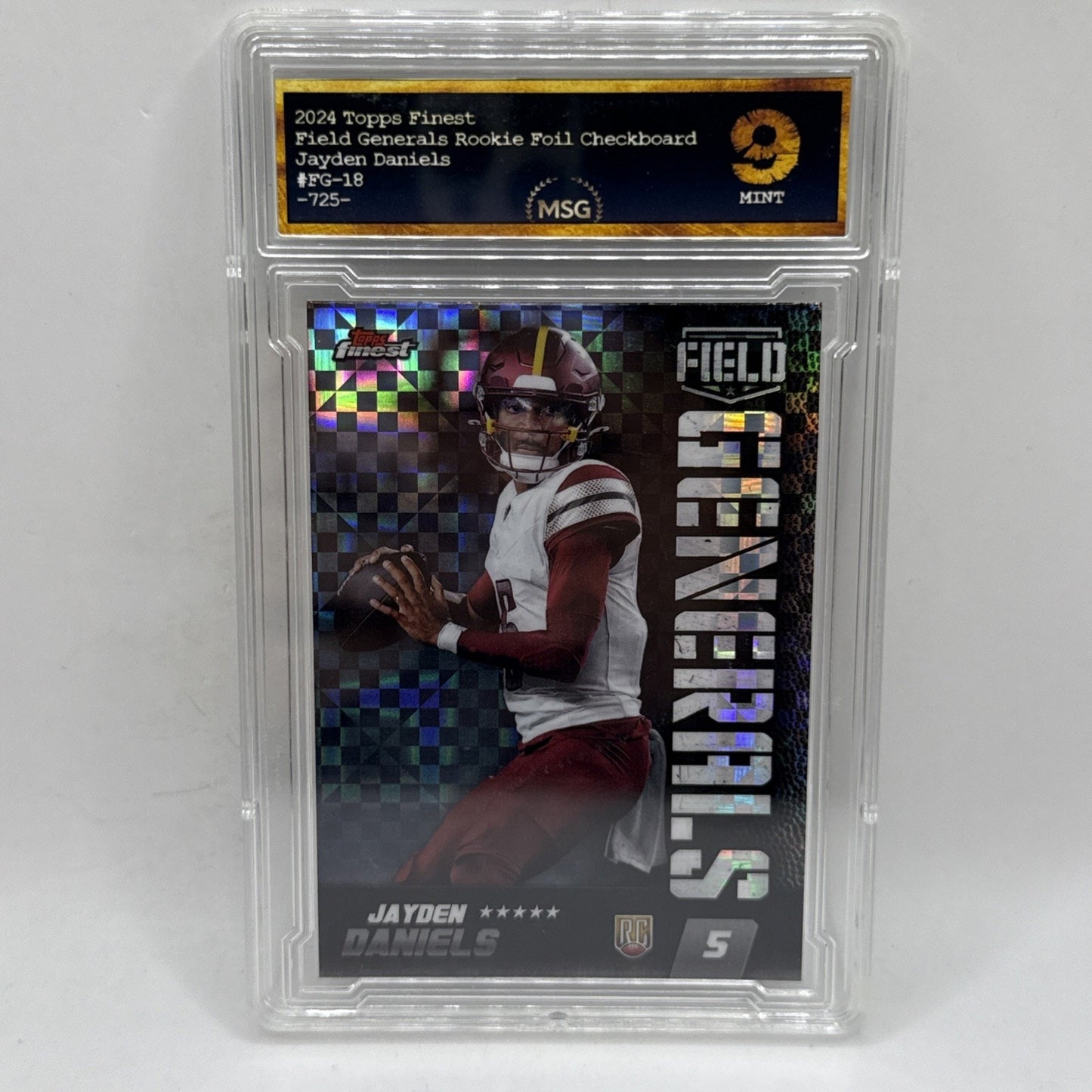 2024 Topps Finest Field Generals Jayden Daniels #FG-18 Checkerboard Graded 9